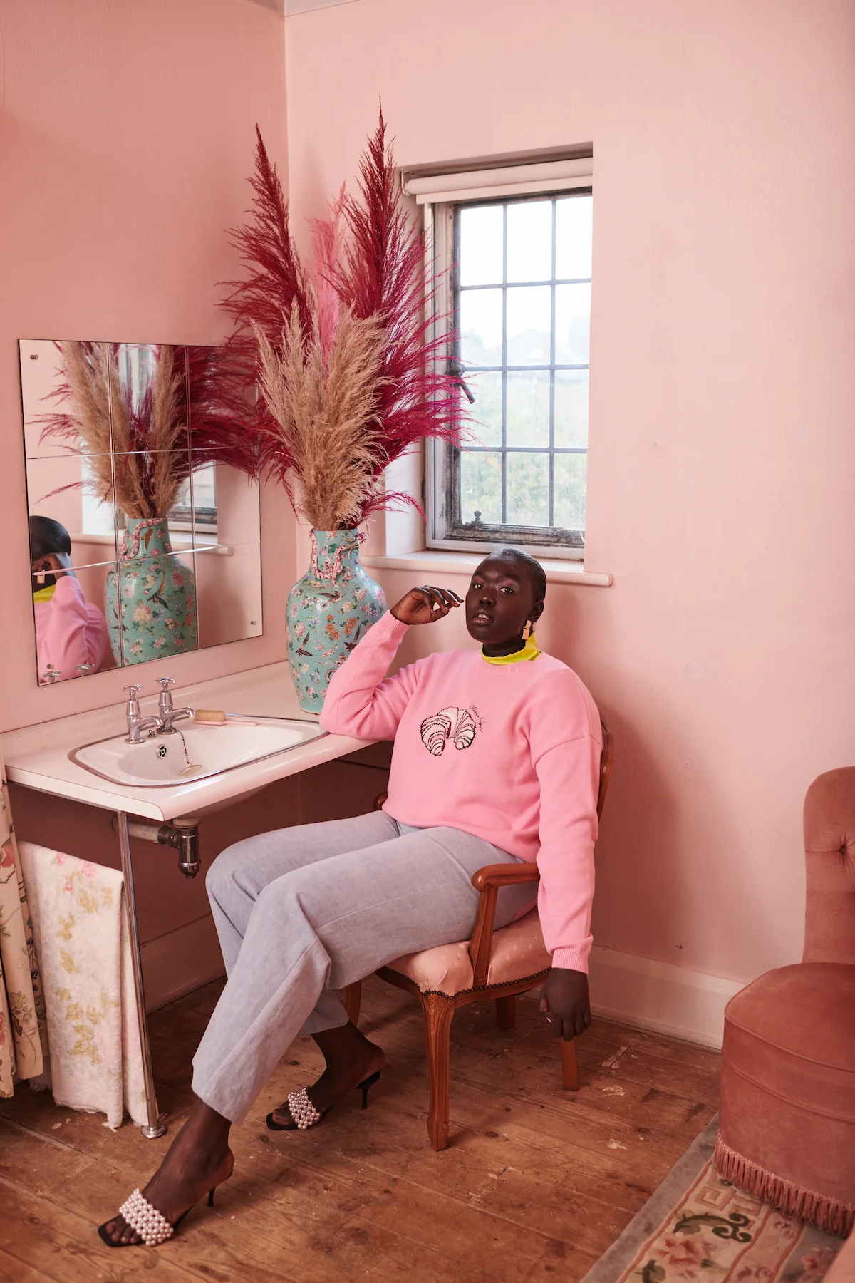 Aria Pink Croissant Jumper - Image 5
