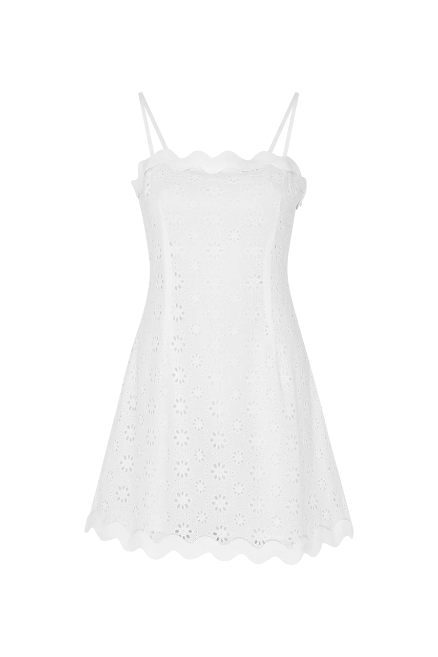 Ariana White Broderie Anglaise Mini Dress - Image 2