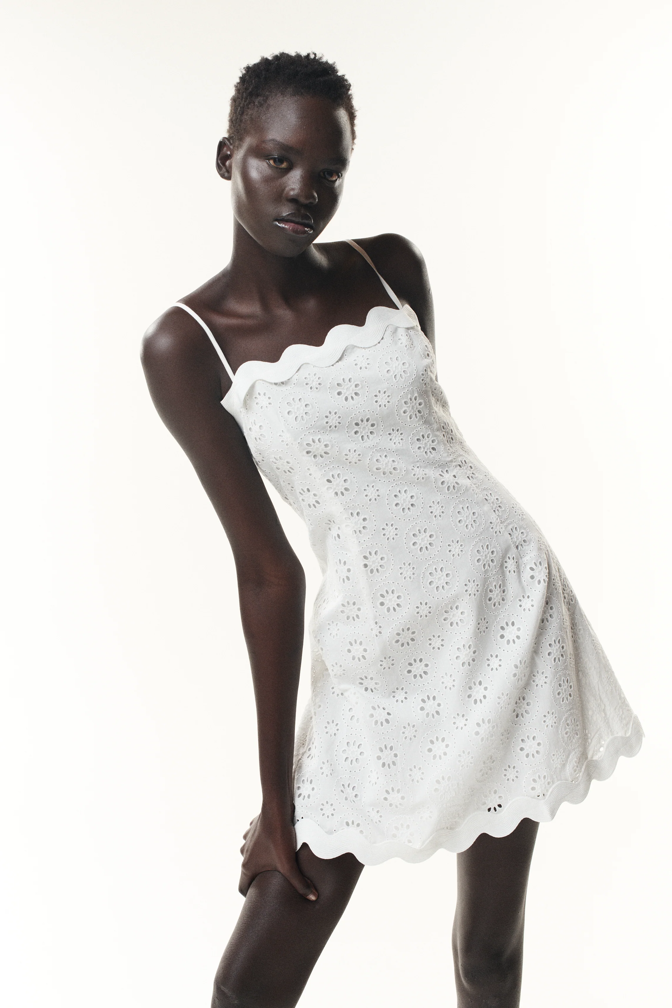 Ariana White Broderie Anglaise Mini Dress - Image 3