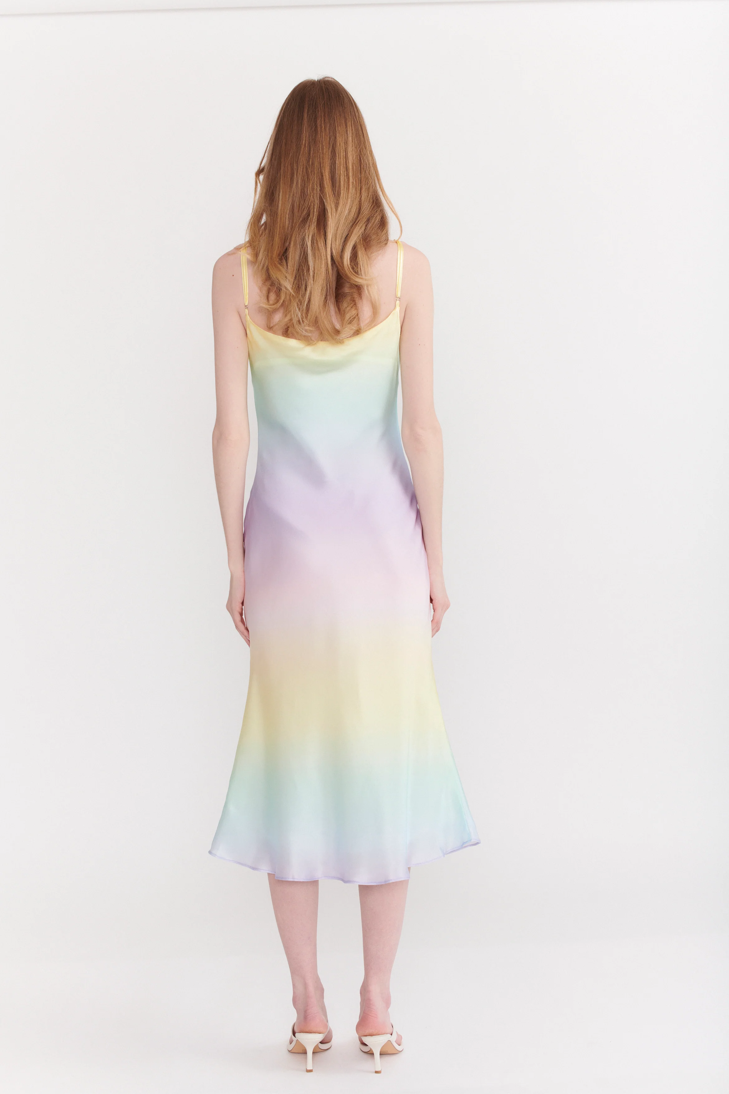 Aubrey Pastel Ombre Silk Satin Slip Dress RENTAL - Image 6