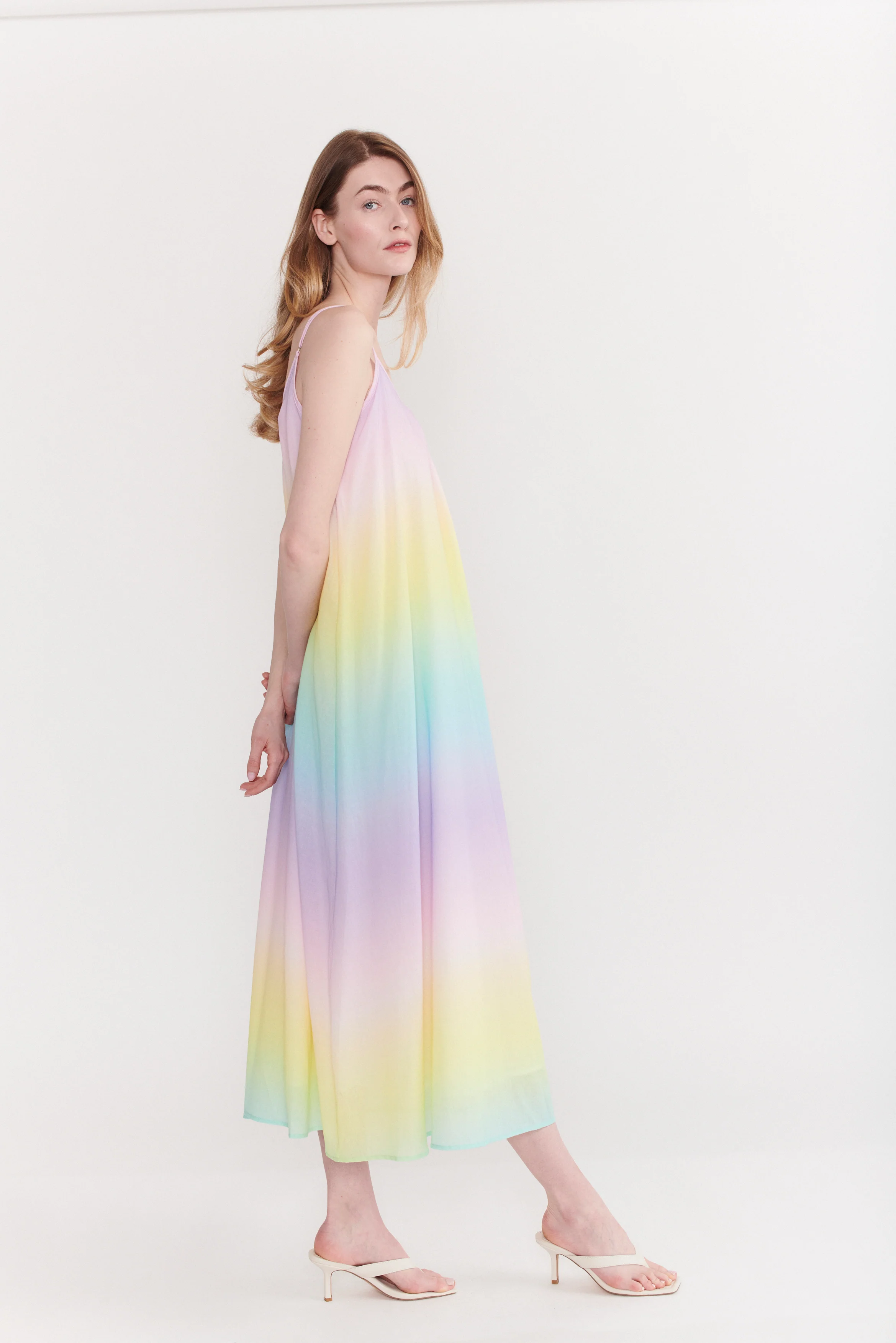 Aurora Pastel Ombre Belted Cotton Dress - Image 7