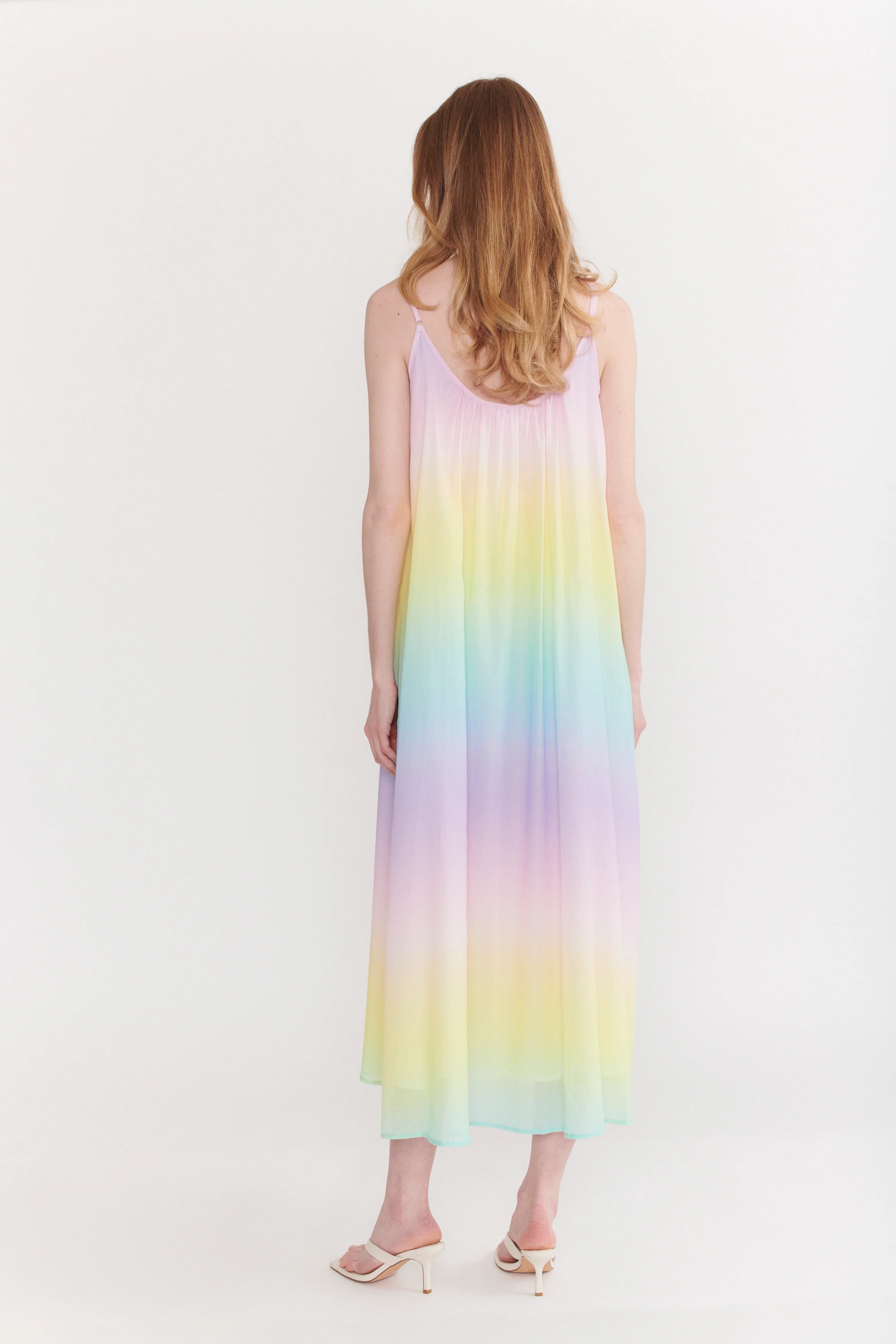 Aurora Pastel Ombre Belted Cotton Dress - Image 8