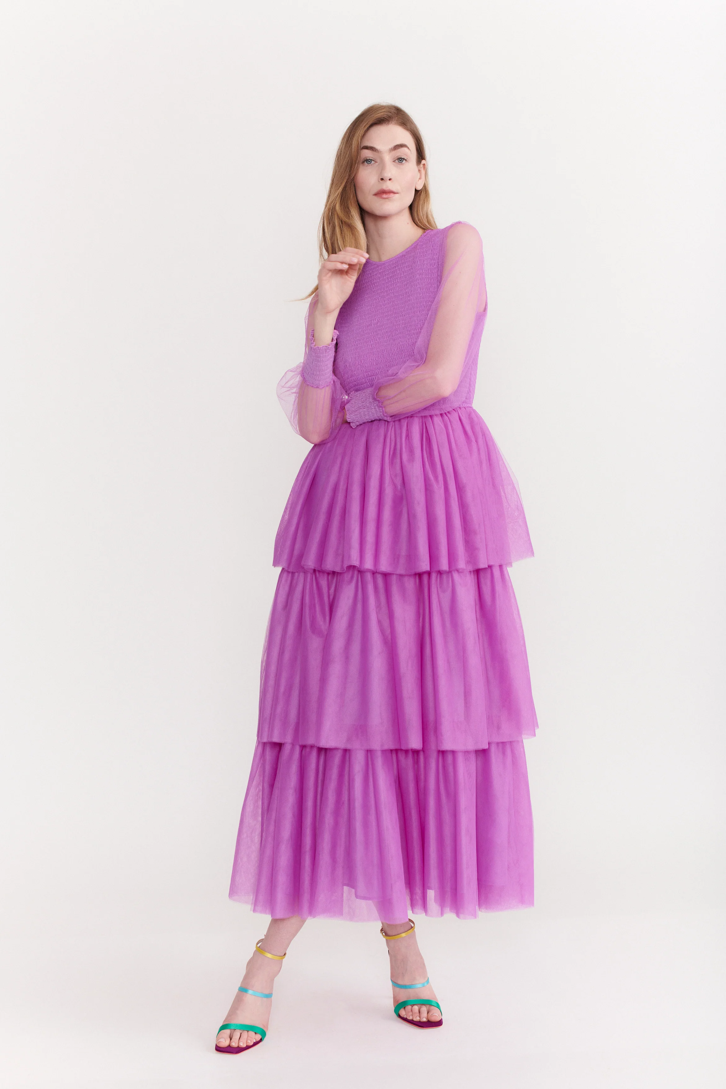 Carrie Violet Tulle Maxi Dress - Image 2