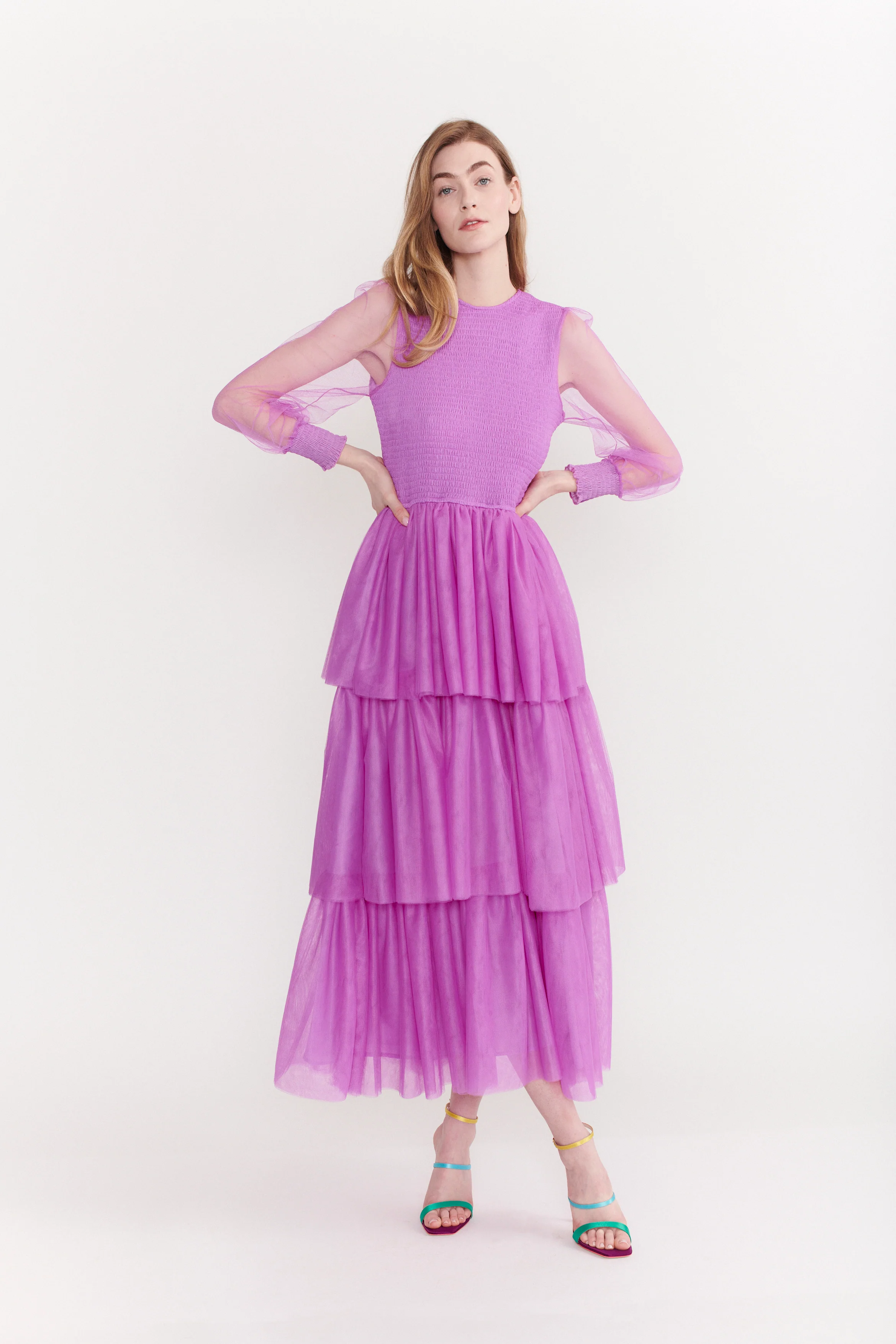 Carrie Violet Tulle Maxi Dress - Image 4