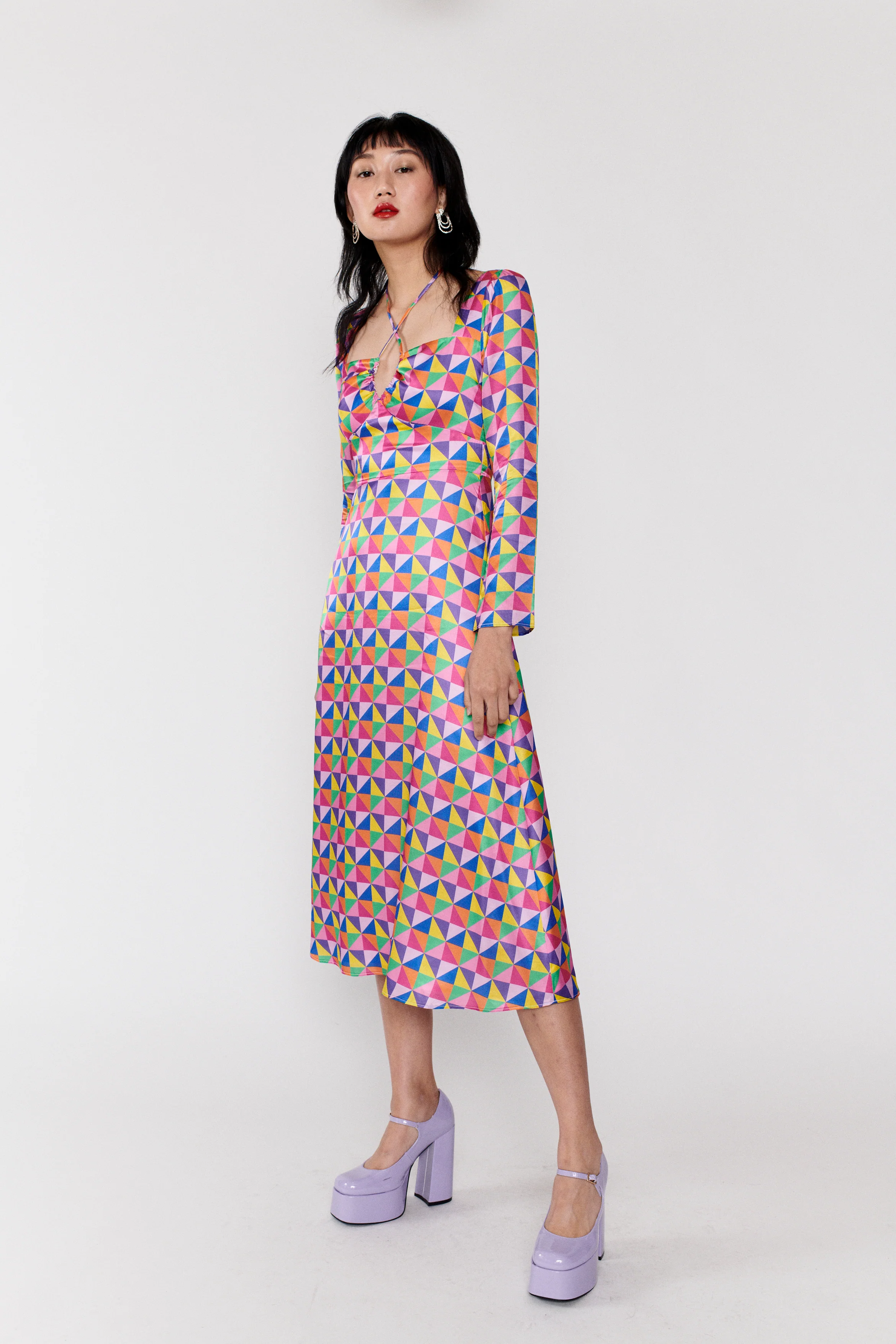 Elliot Origami Midi Dress RENTAL - Image 3