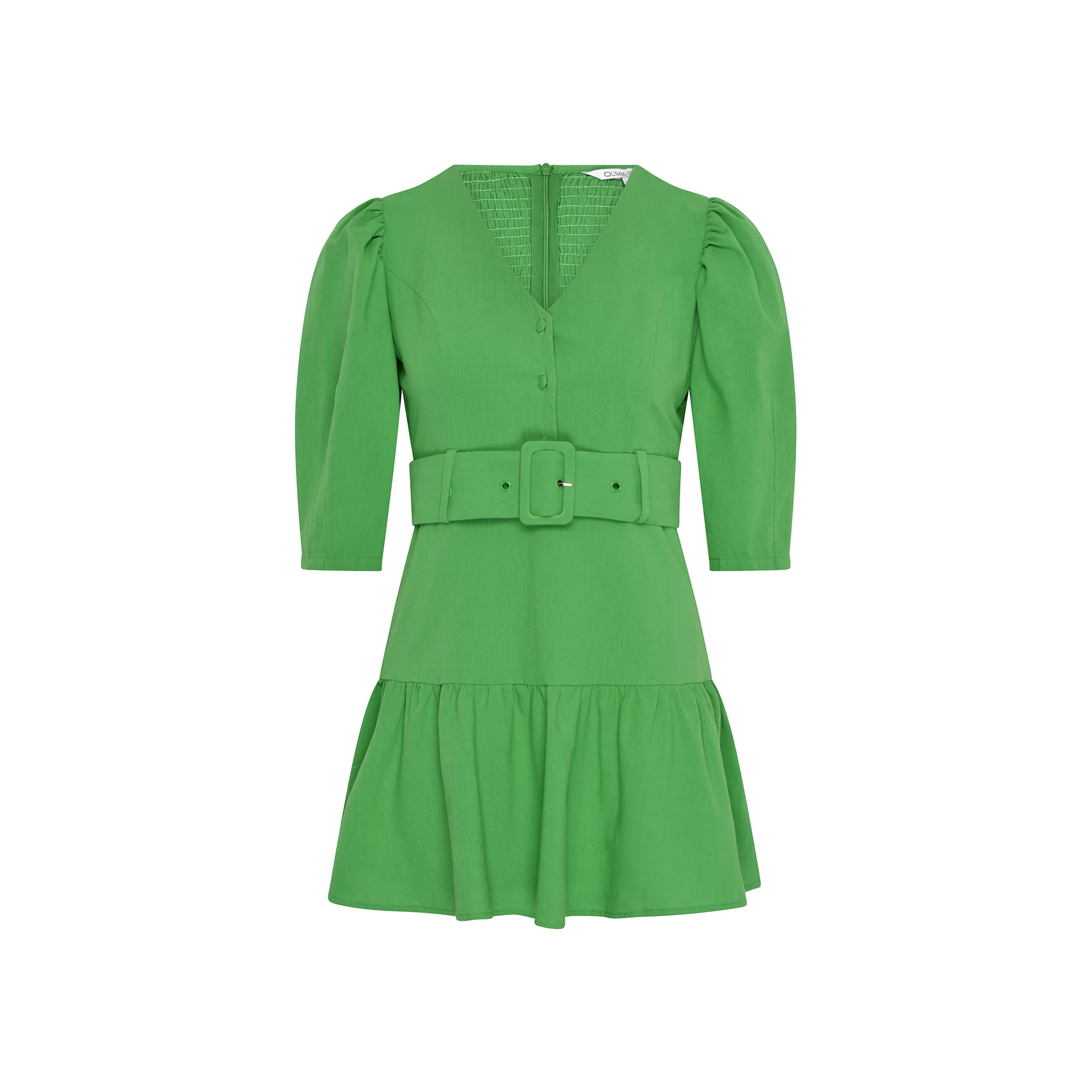 Enola Green Belted Mini Dress RENTAL - Image 3
