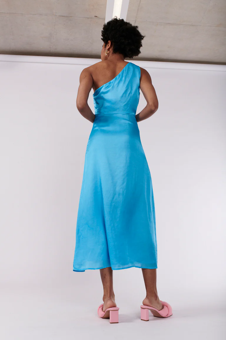 Frances Blue One Shoulder Dress RENTAL - Image 6