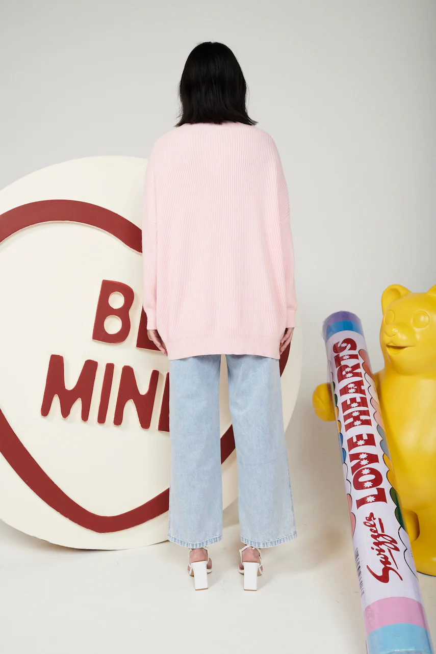 Frankie Pink Cherry Longline Cardigan - Image 5