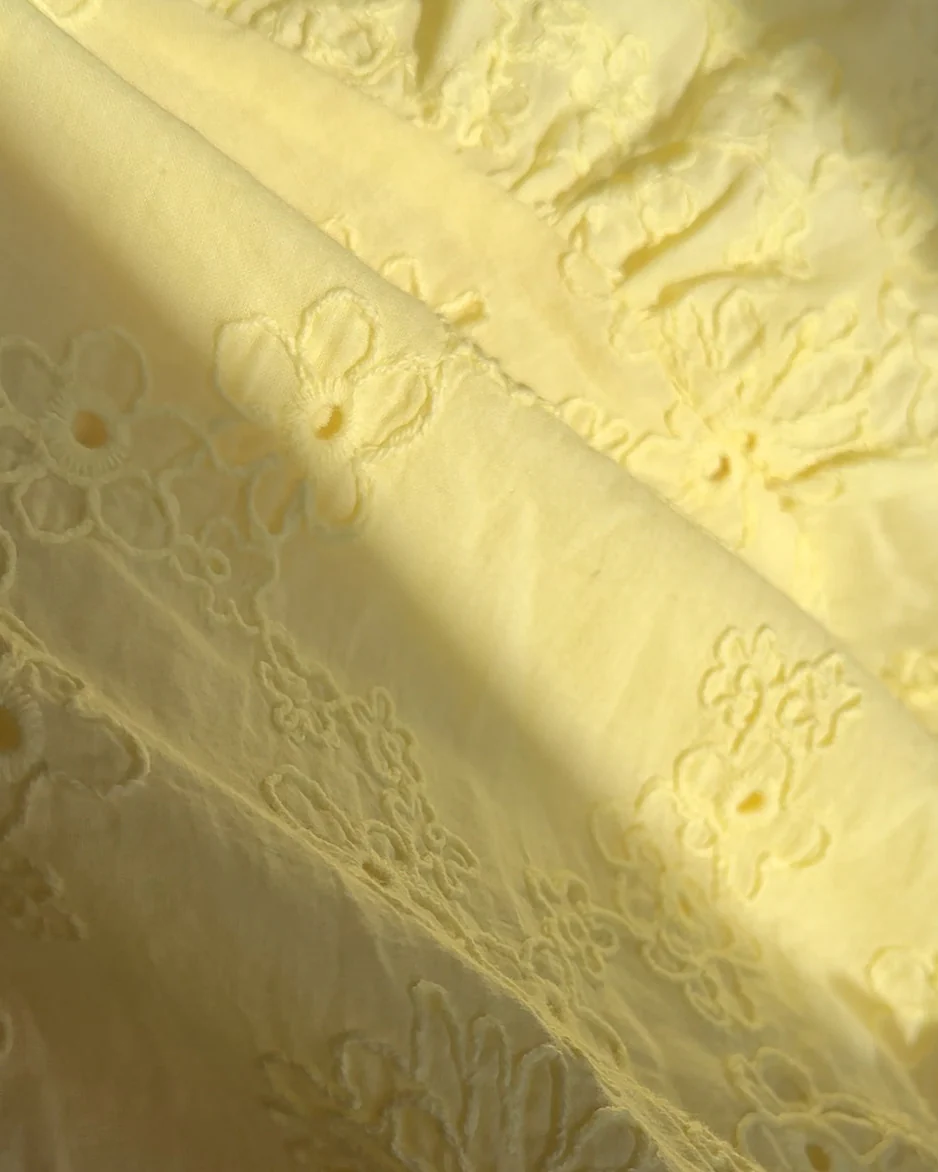 Kinza Tiered Yellow Broderie Maxi Skirt - Image 4