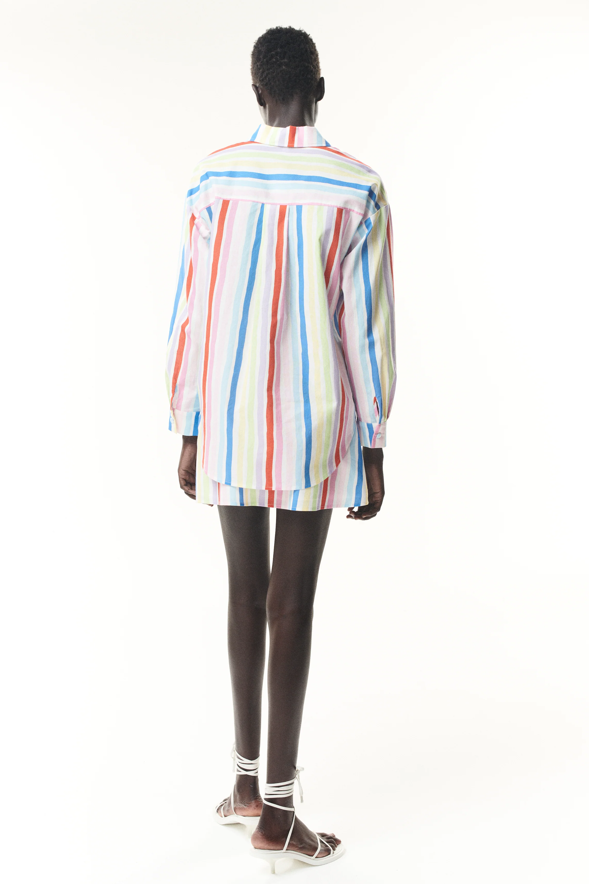 Laurie Painted Stripe Cotton Mini Skirt - Image 5