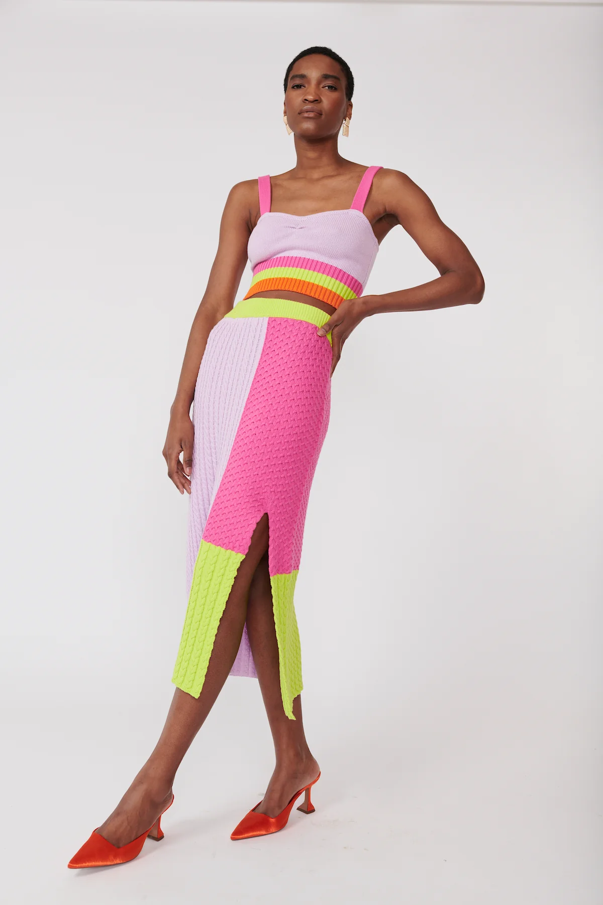 Leandra Colourblock Knit Mix Skirt - Image 4