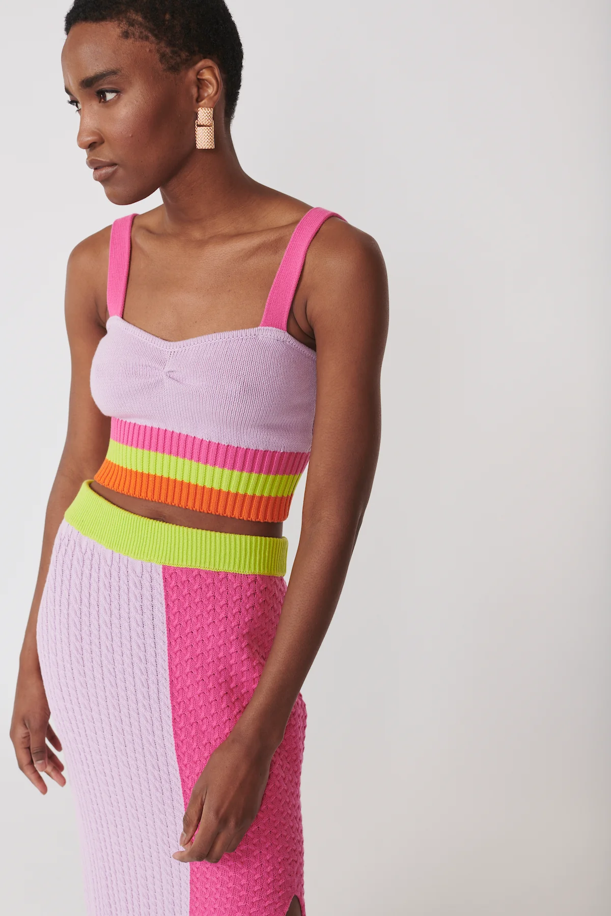 Leandra Colourblock Knit Mix Skirt - Image 5