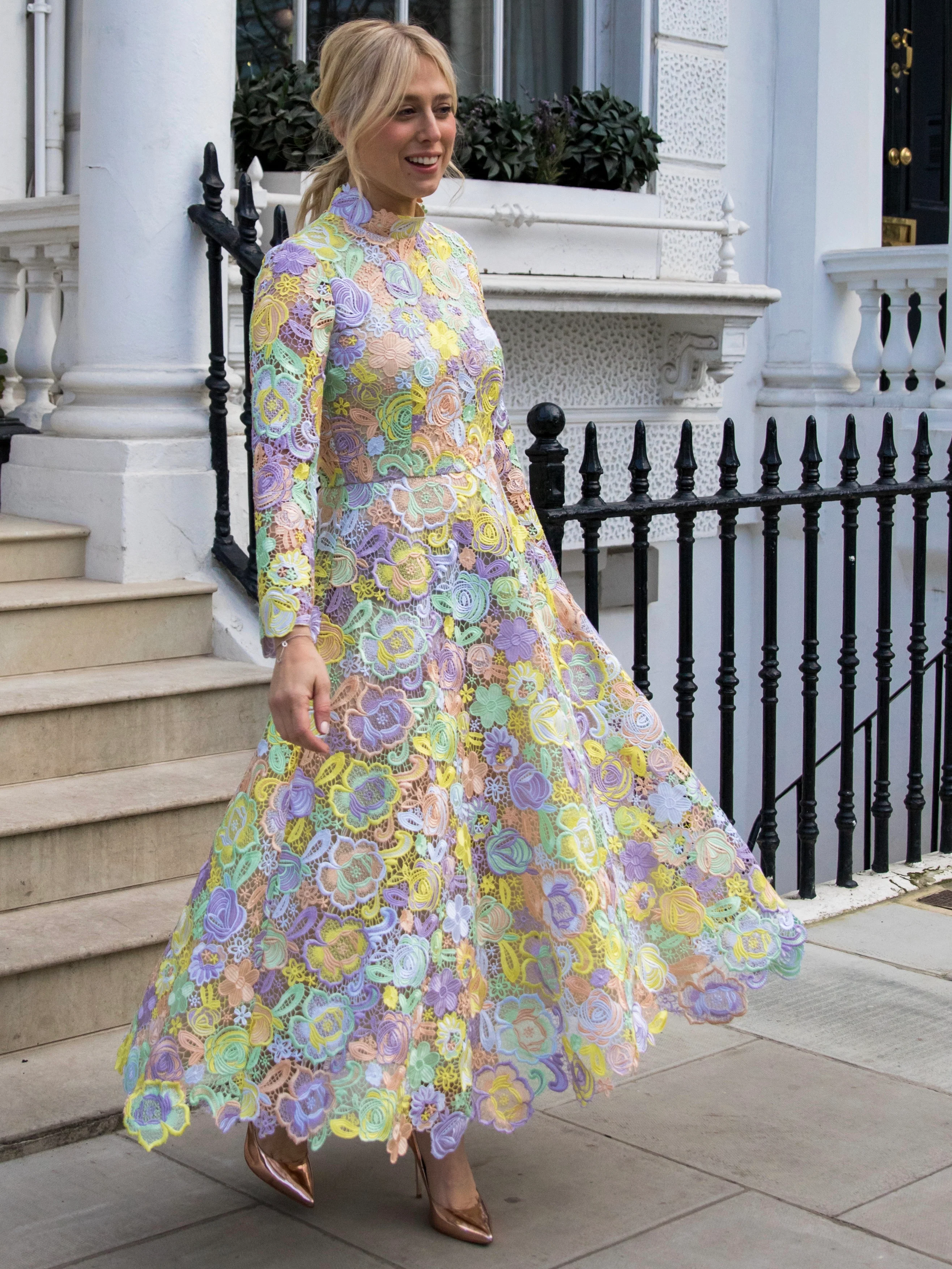 Lola Yellow Guipure Lace Dress - Image 4