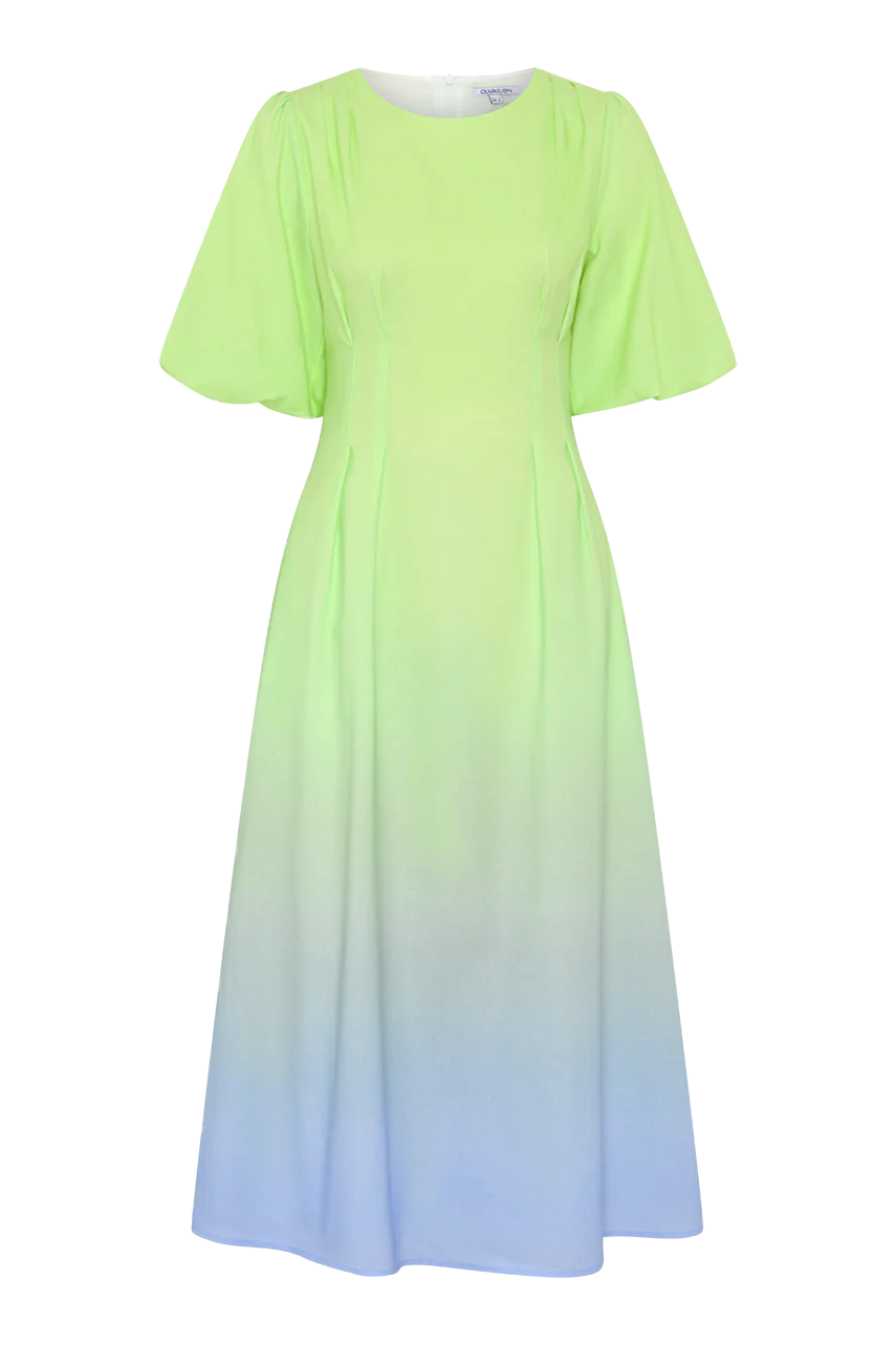 Lorena Green Blue Ombre Midi Dress RENTAL - Image 3