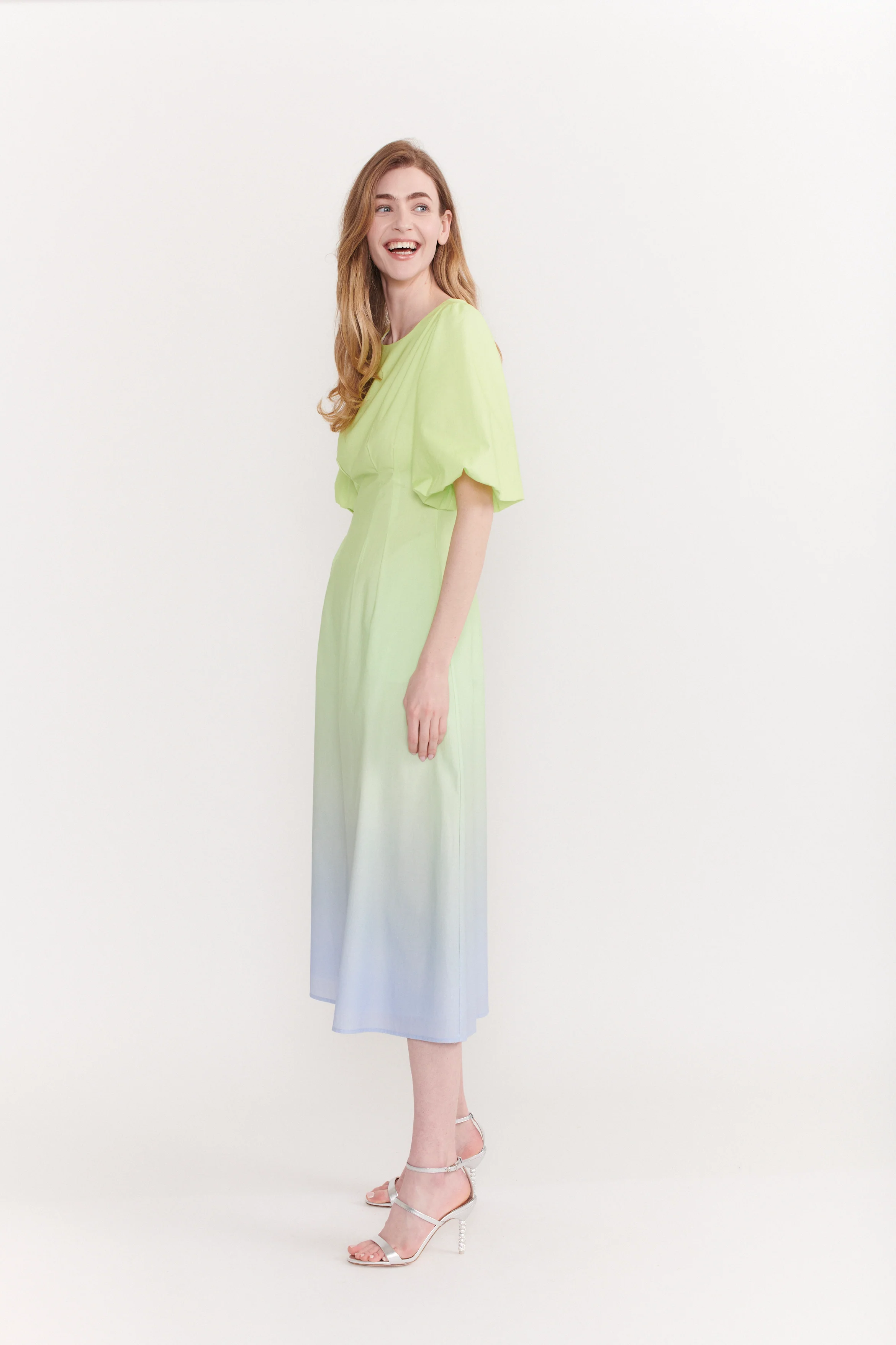 Lorena Green Blue Ombre Midi Dress RENTAL - Image 6