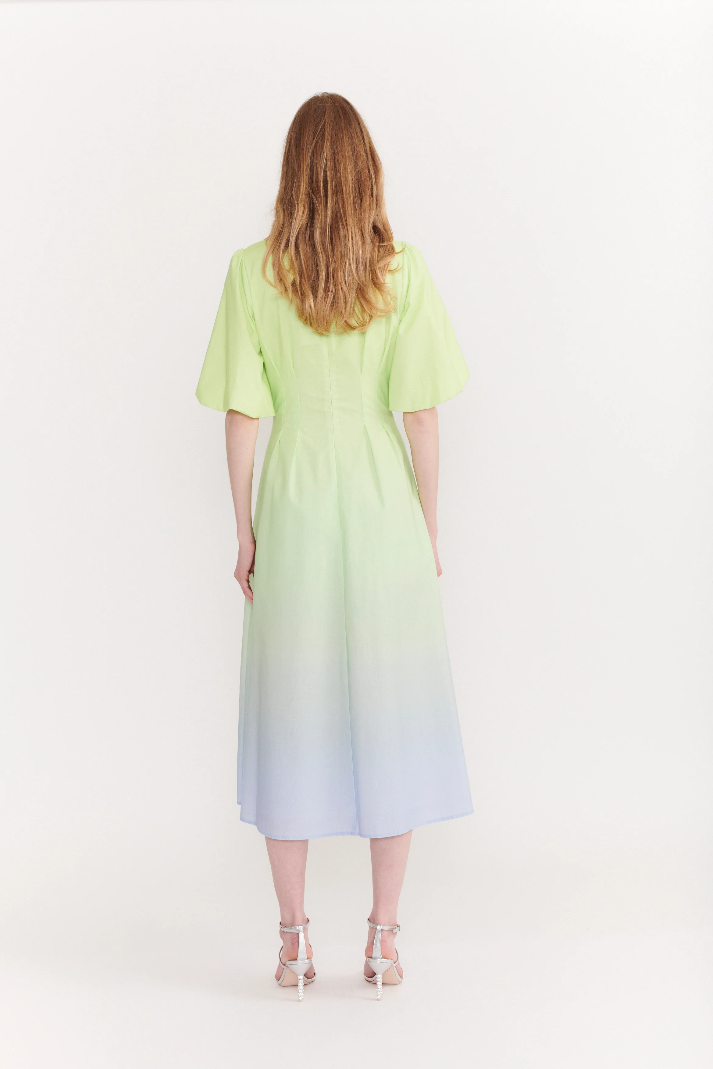 Lorena Green Blue Ombre Midi Dress RENTAL - Image 8
