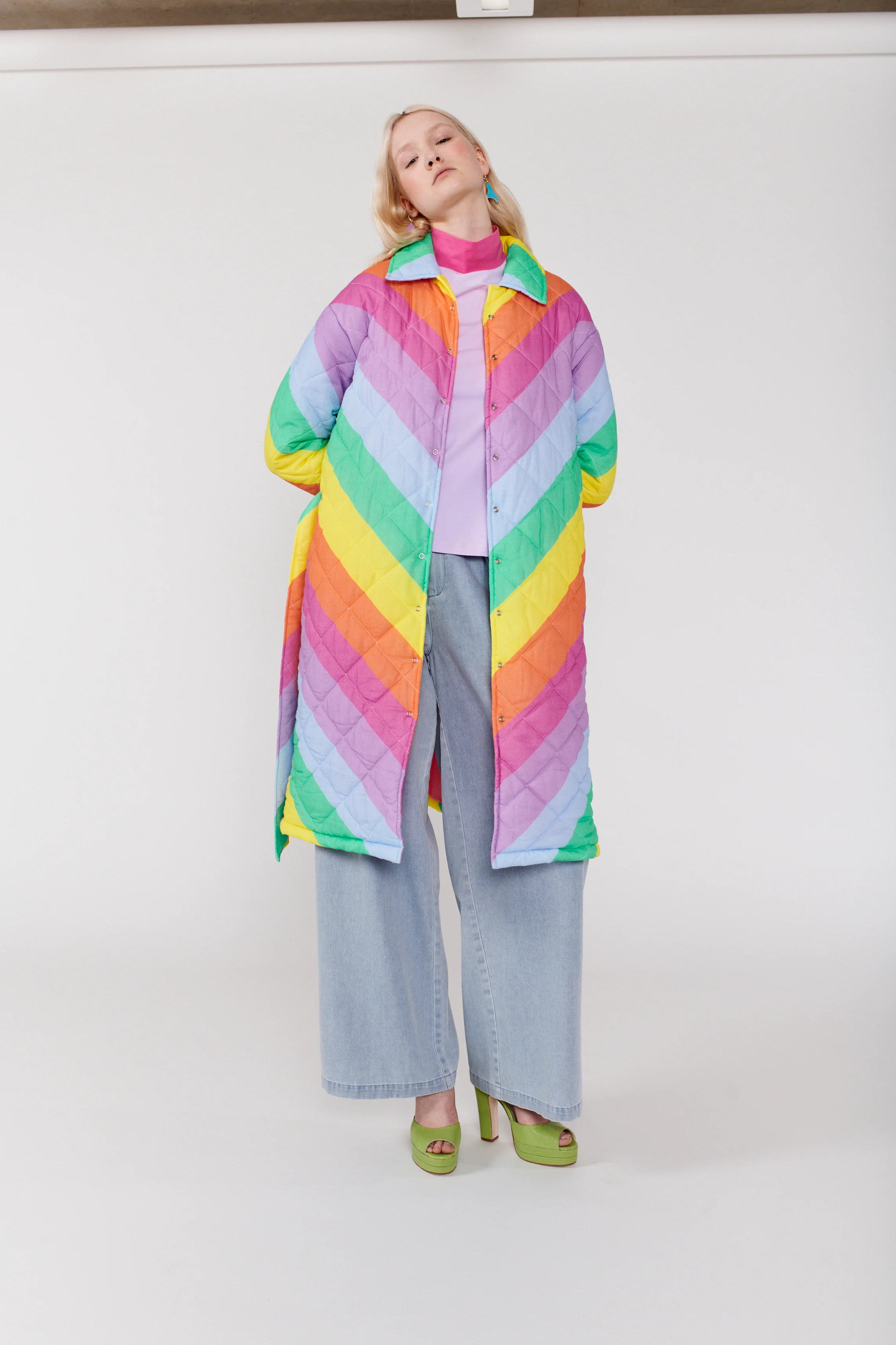 Lou Rainbow Chevron Quilted Coat - Image 5