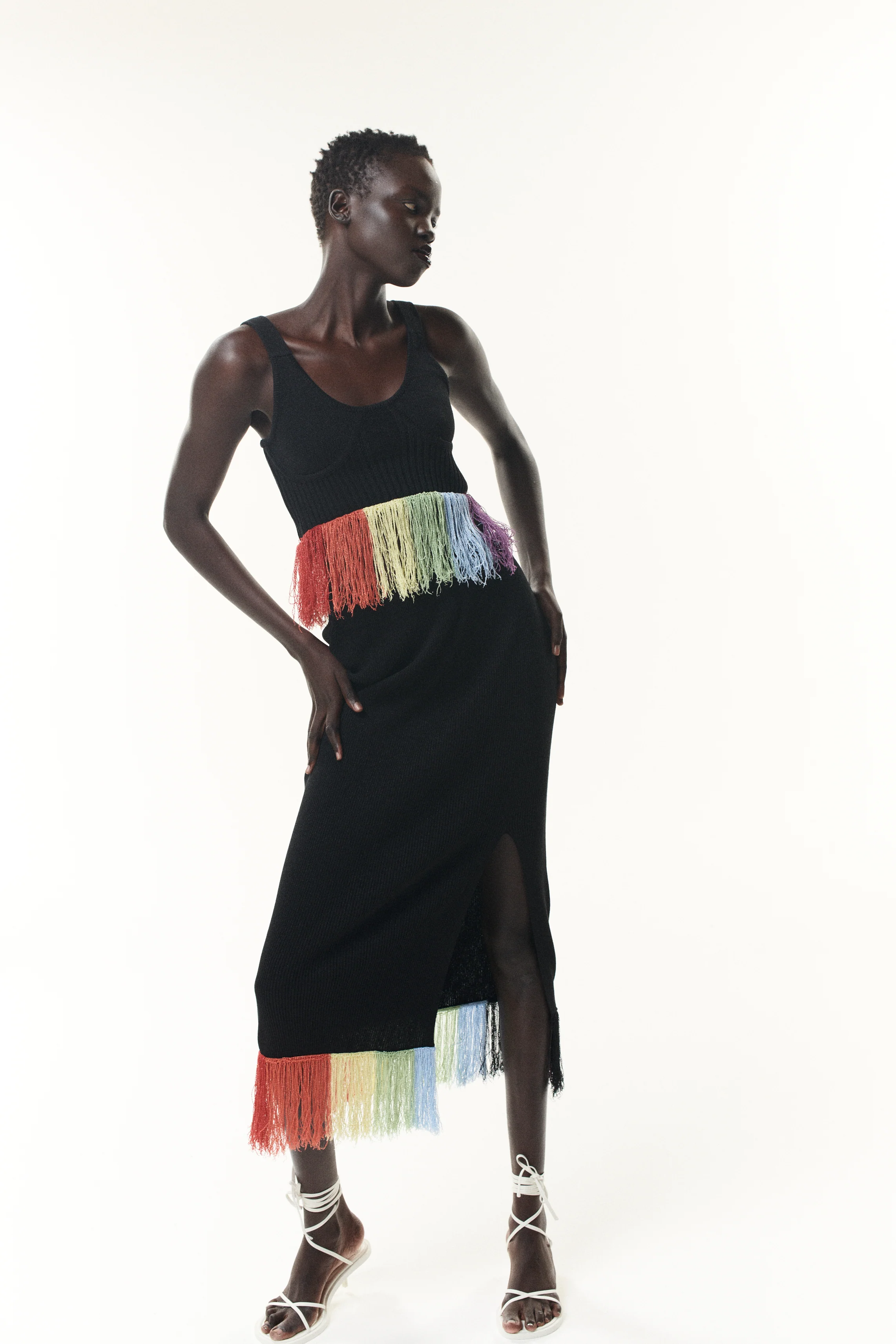 Marni Black Rainbow Tassel Knit Top - Image 4