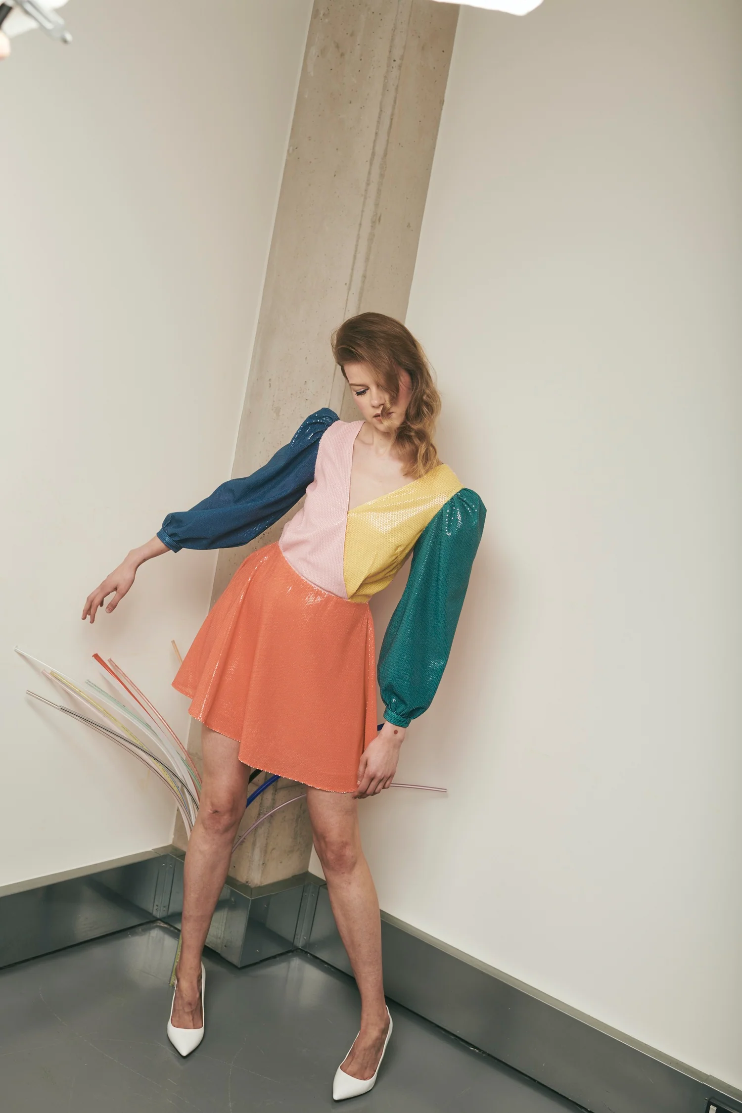 Meg Colourblock Sequin Midi Dress RENTAL - Image 4