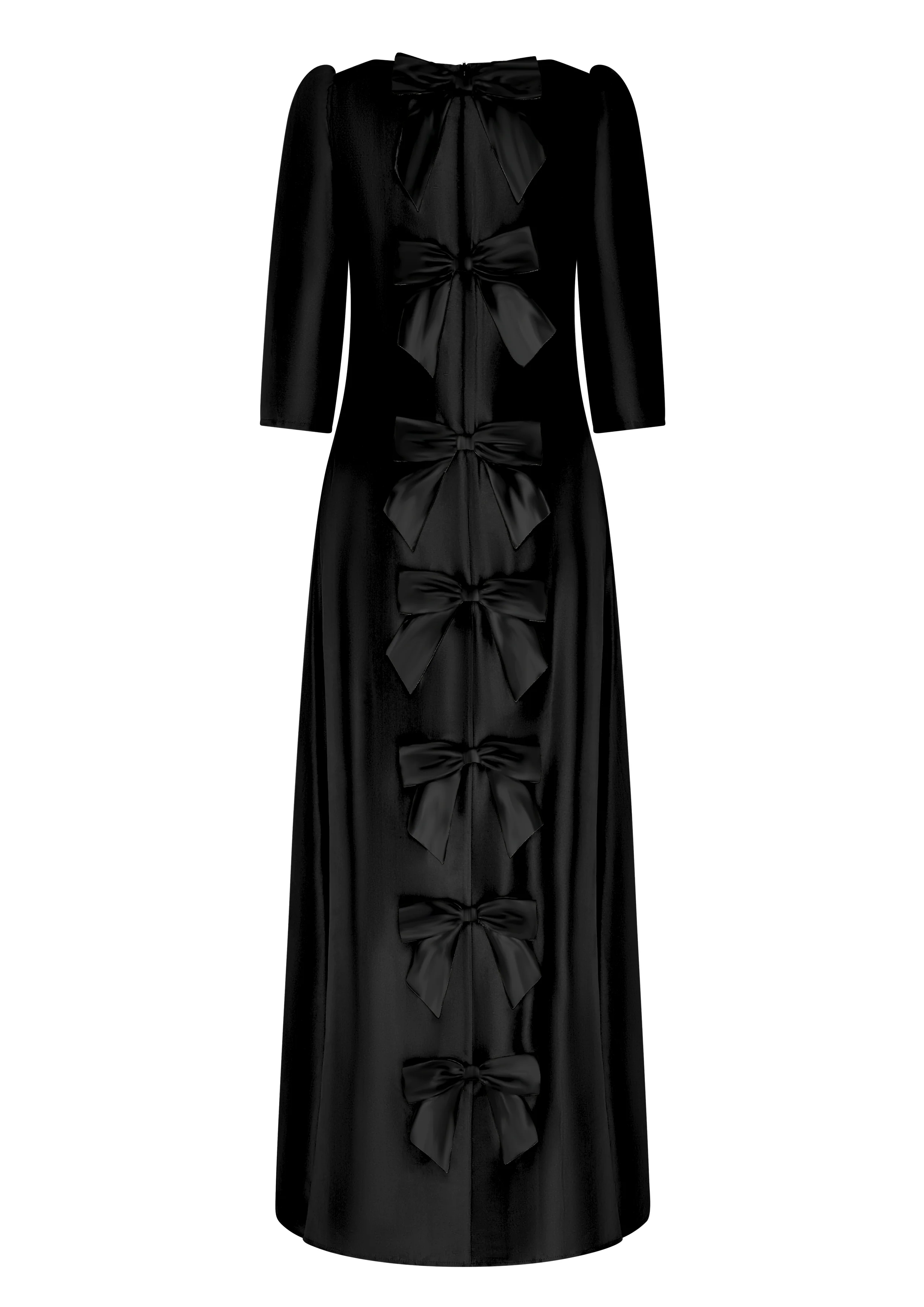 Noa Black Multi Bow Maxi Dress RENTAL - Image 7