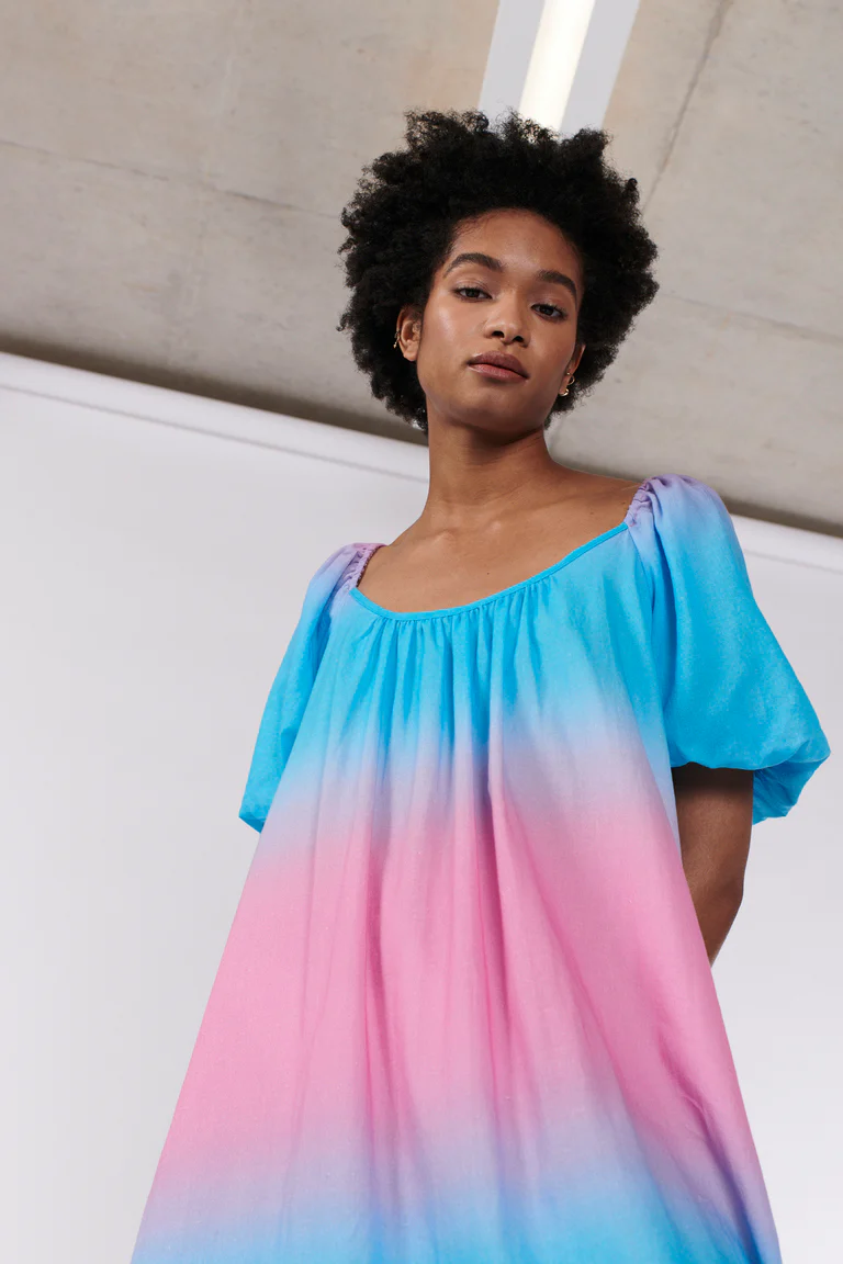 Olympia Blue Pink Ombre Maxi Dress RENTAL - Image 3