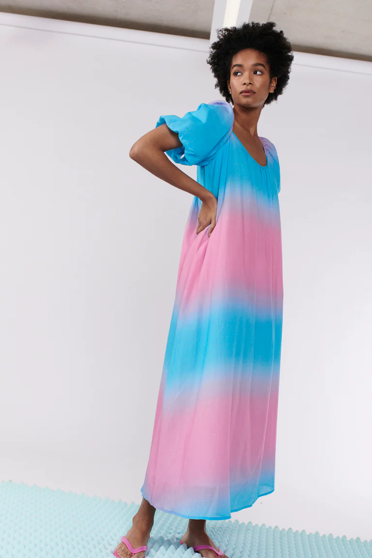 Olympia Blue Pink Ombre Maxi Dress RENTAL - Image 4
