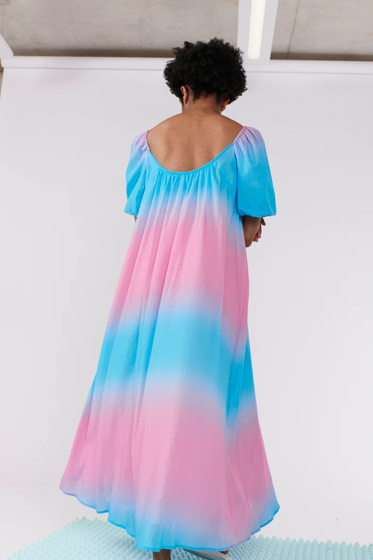 Olympia Blue Pink Ombre Maxi Dress RENTAL - Image 5