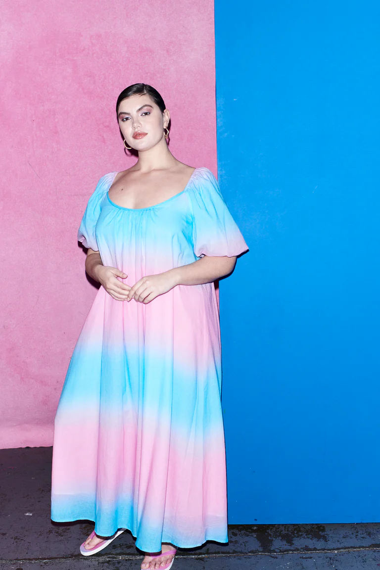 Olympia Blue Pink Ombre Maxi Dress RENTAL - Image 7