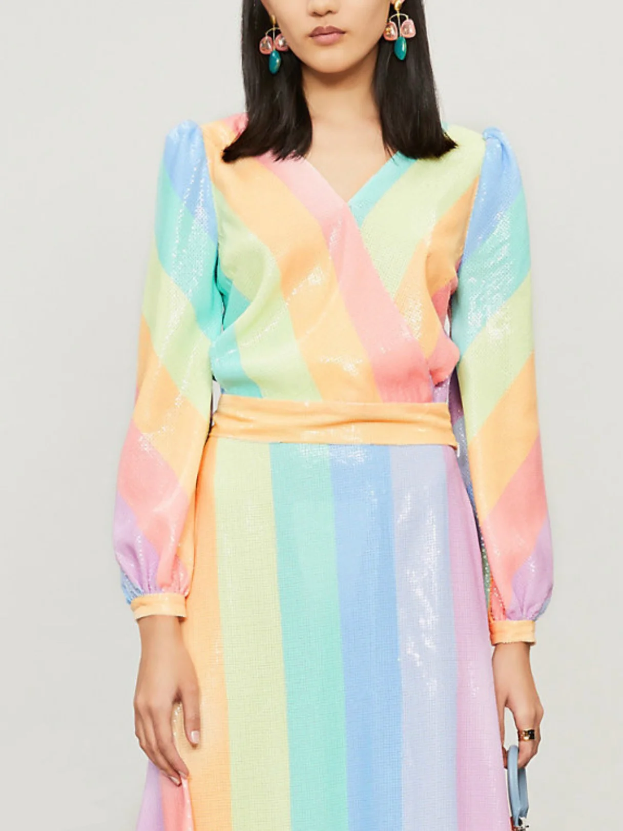 Penelope Pastel Stripe Sequin Skirt - Image 7