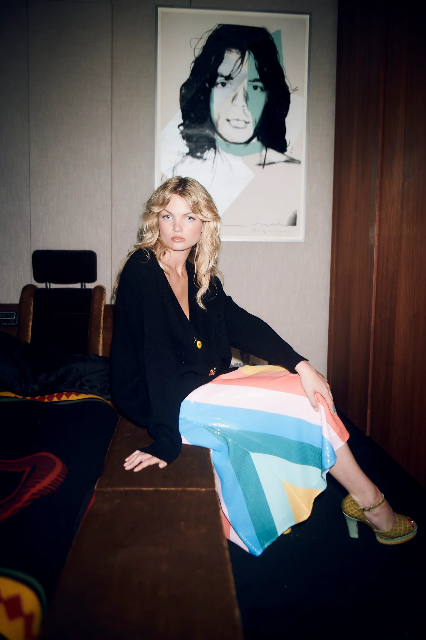 Penelope Rainbow Stripe Sequin Skirt - Image 4