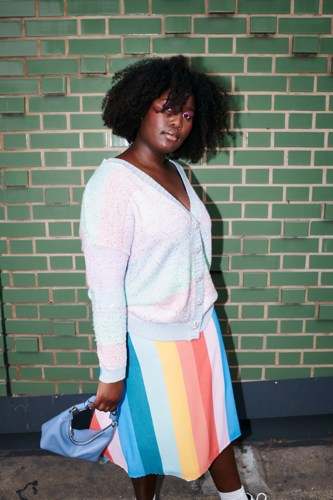 Penelope Rainbow Stripe Sequin Skirt - Image 7