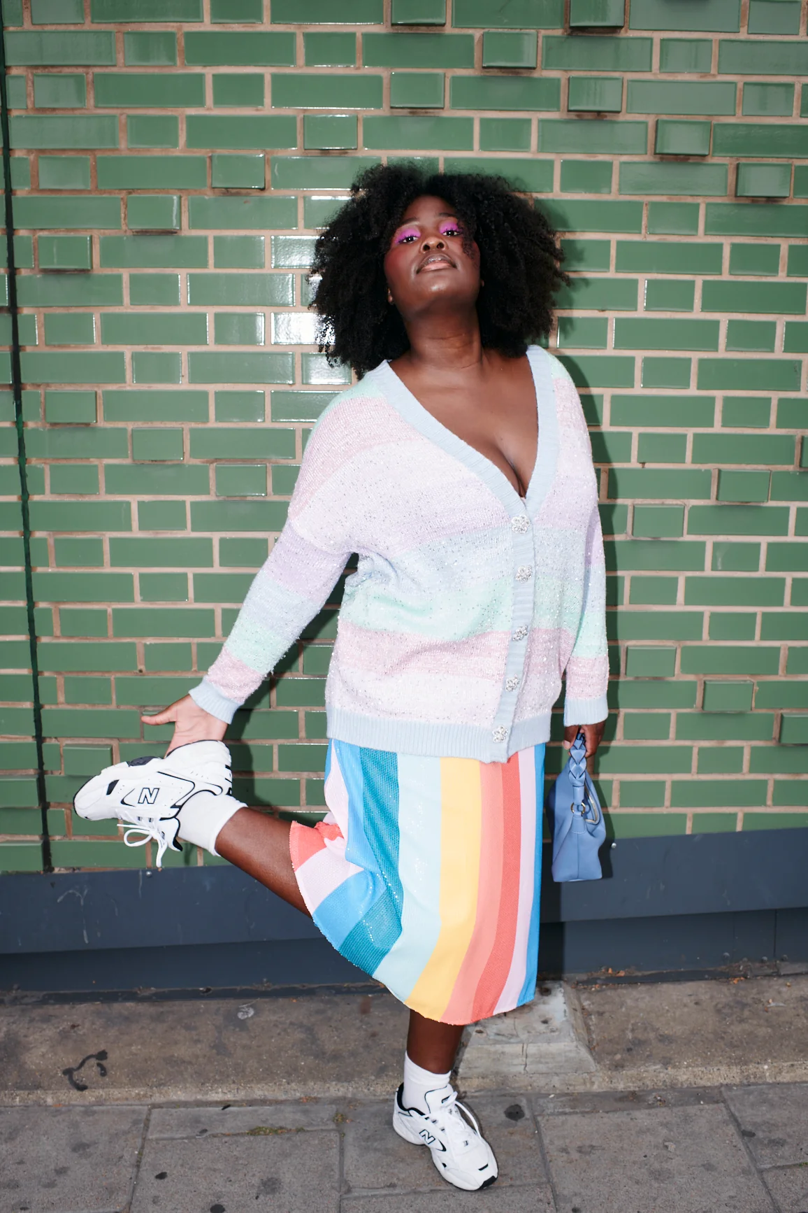 Penelope Rainbow Stripe Sequin Skirt - Image 8