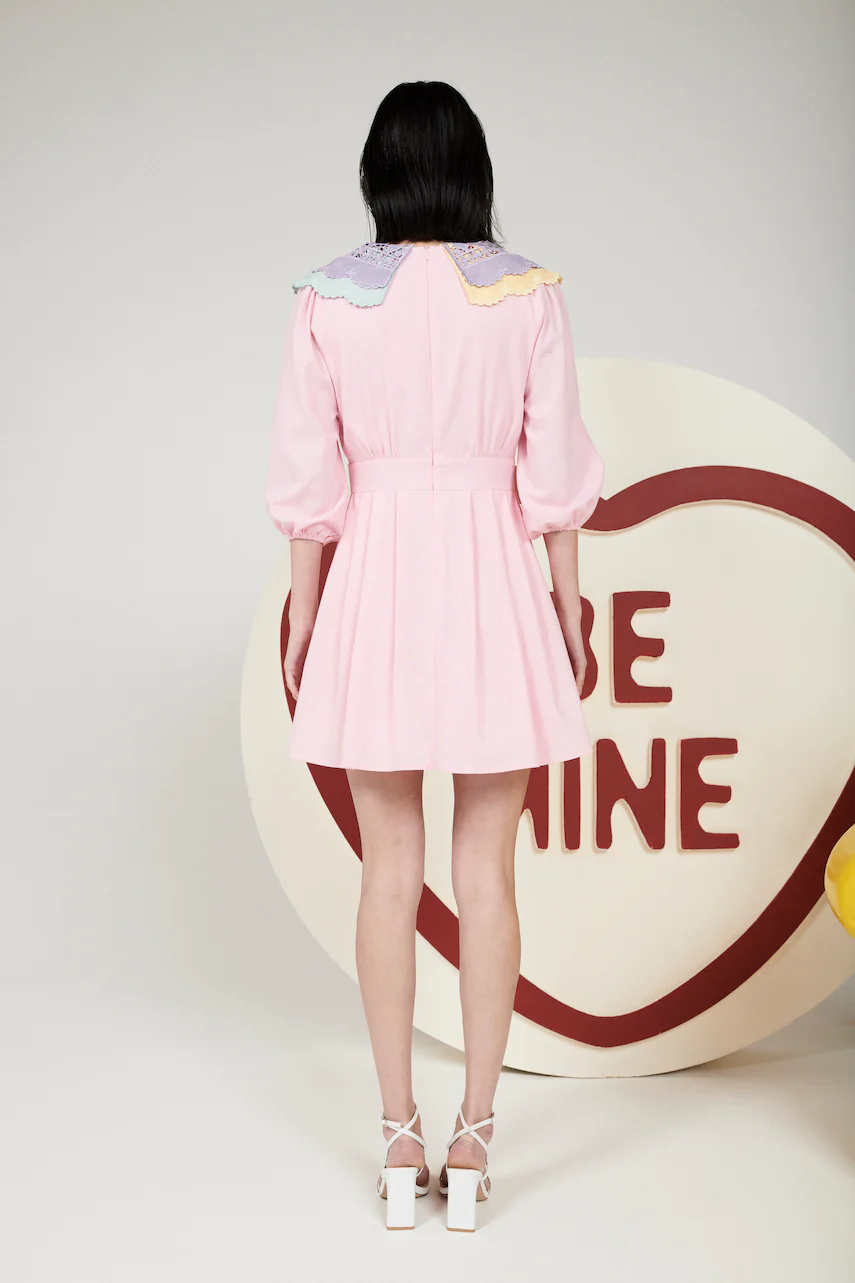Rae Pink Collared Mini Dress RENTAL - Image 3