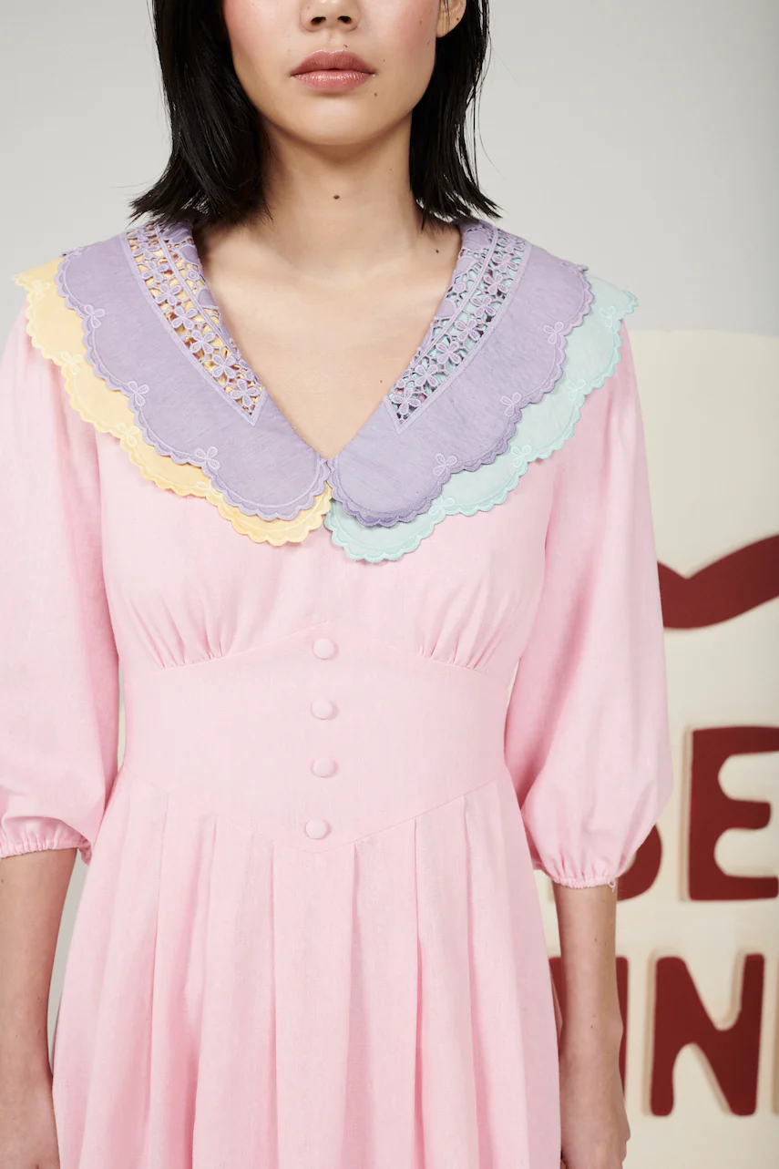 Rae Pink Collared Mini Dress RENTAL - Image 5