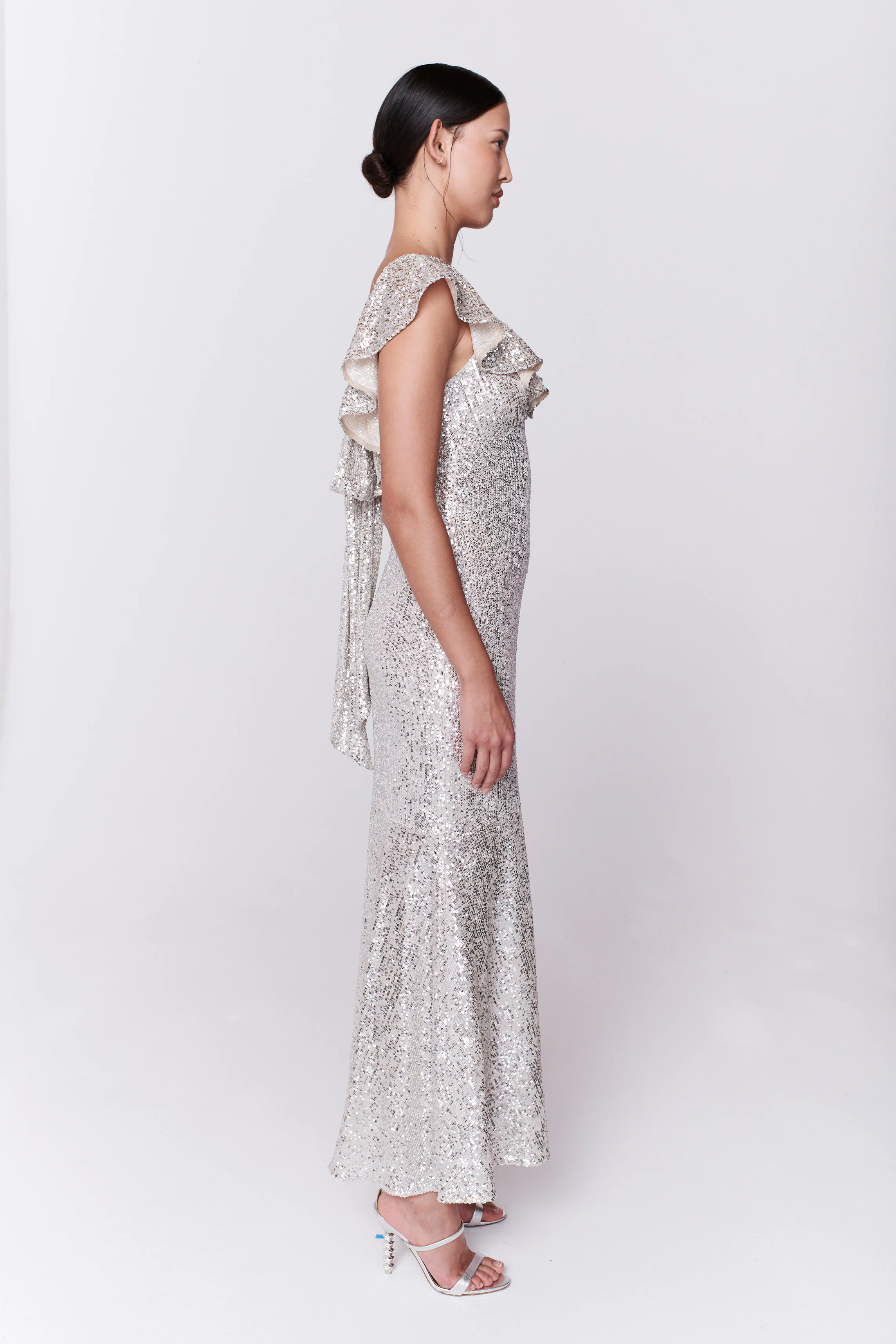 Rex Silver Sequin Maxi Dress RENTAL - Image 8