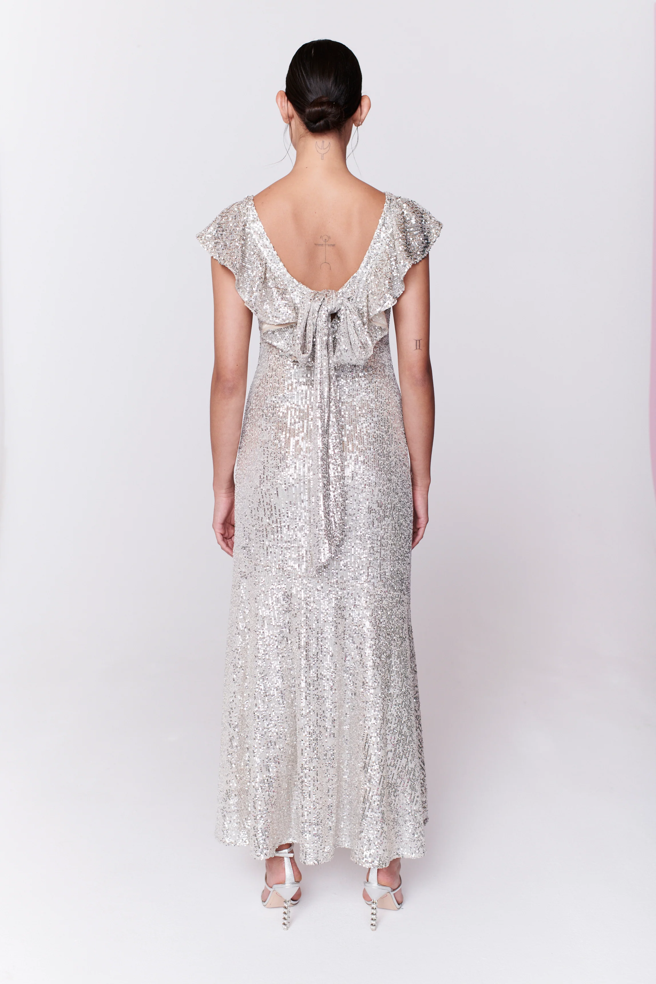 Rex Silver Sequin Maxi Dress RENTAL - Image 9
