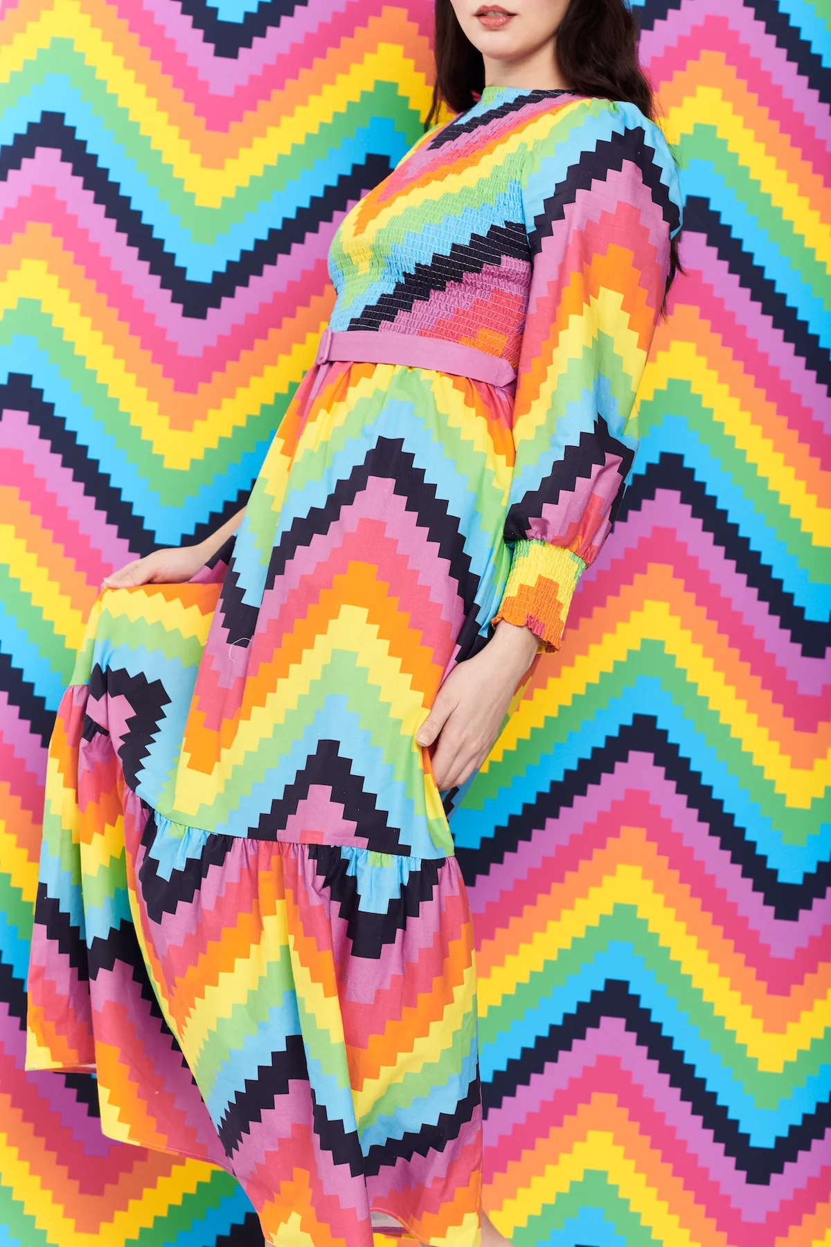 Sadie Rainbow Chevron Dress RENTAL - Image 6