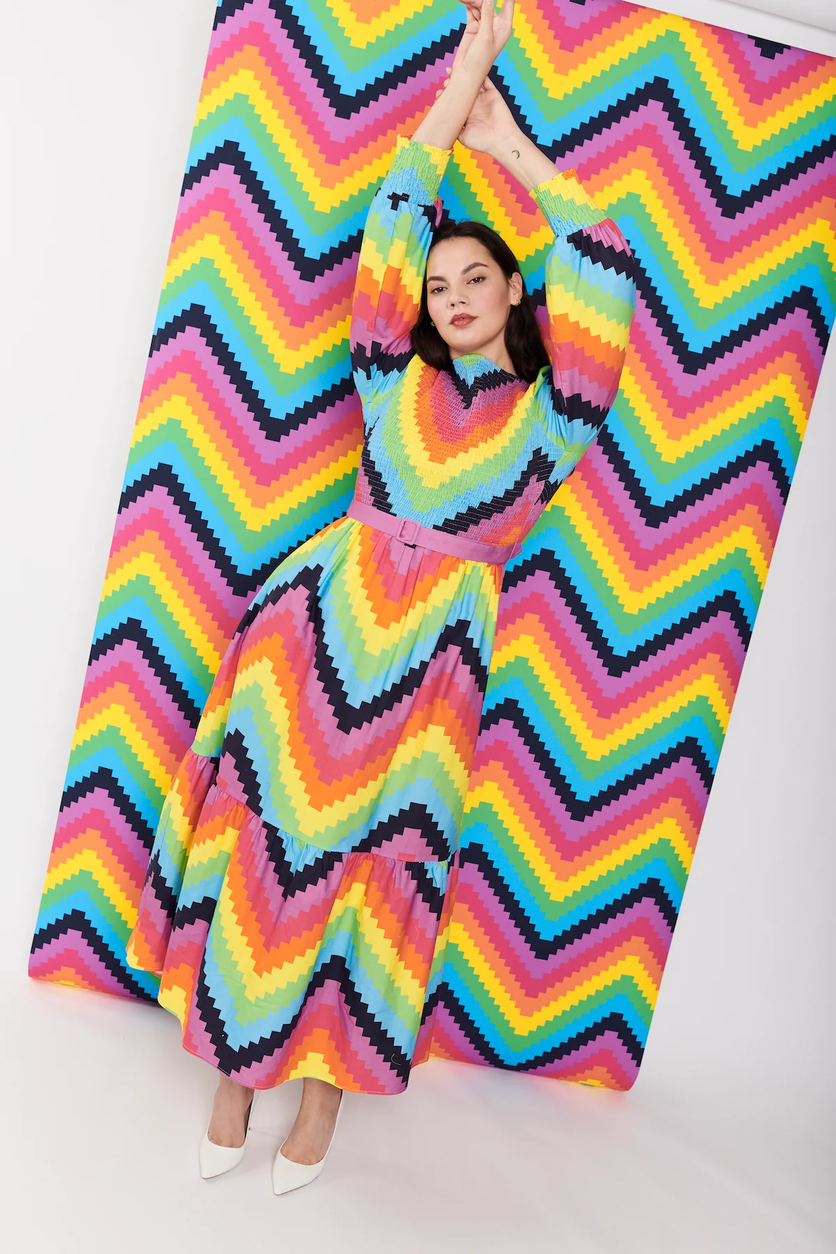 Sadie Rainbow Chevron Dress RENTAL - Image 7