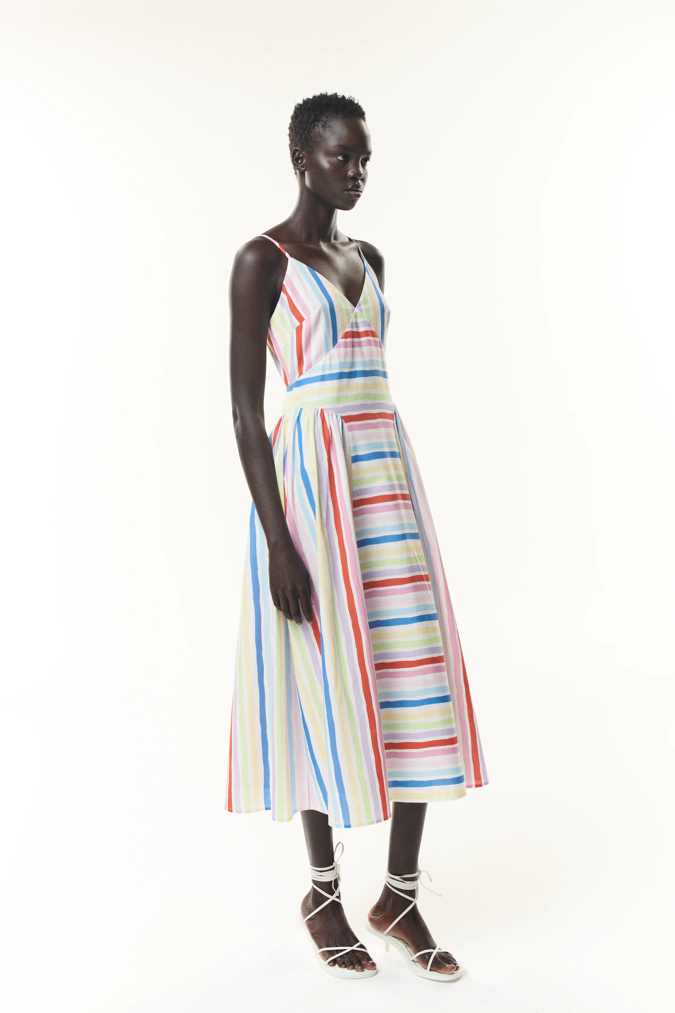 Sally Painted Stripe Midi Dress RENTAL - Image 3