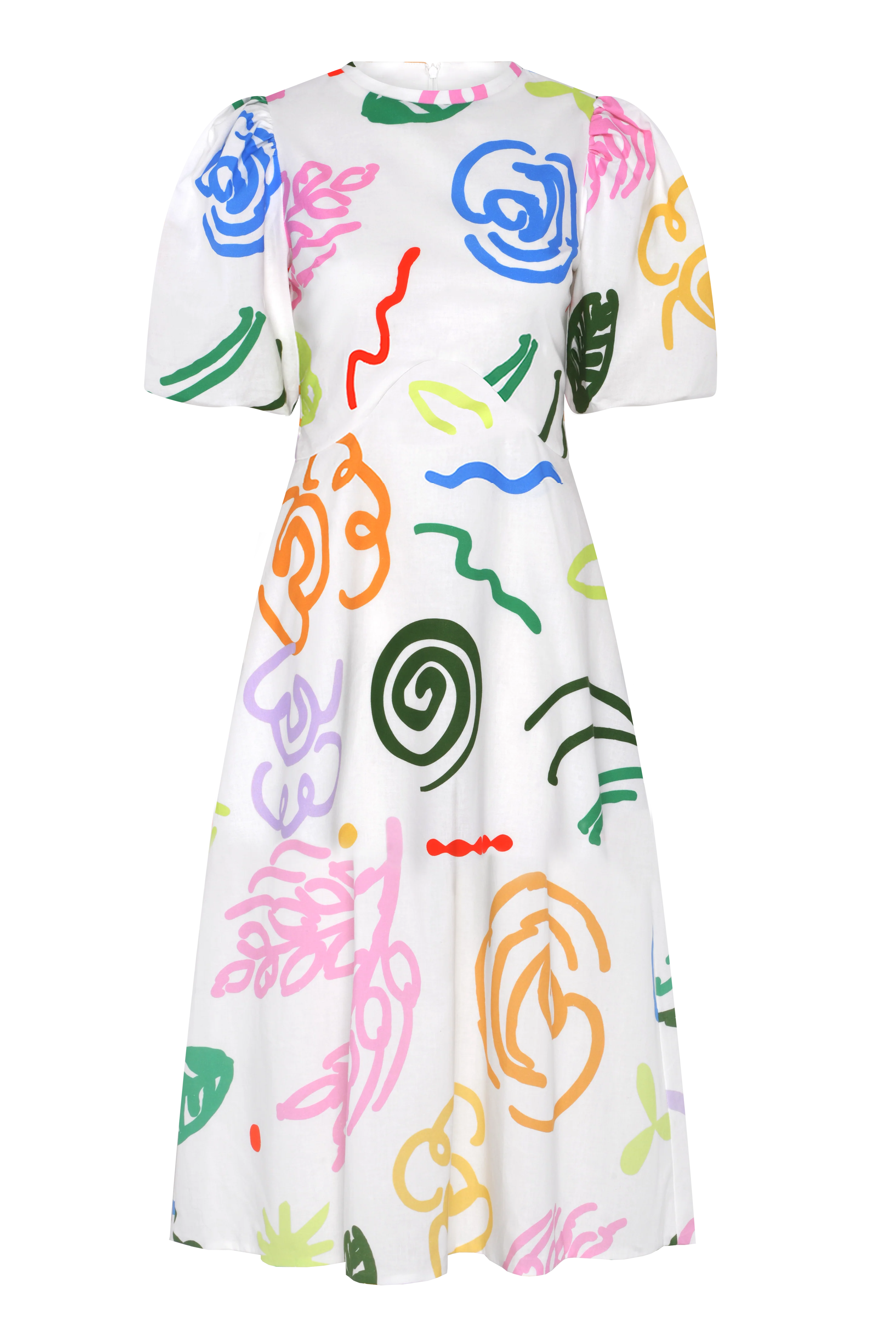 Sia White Sketchy Floral Midi Dress RENTAL - Image 2