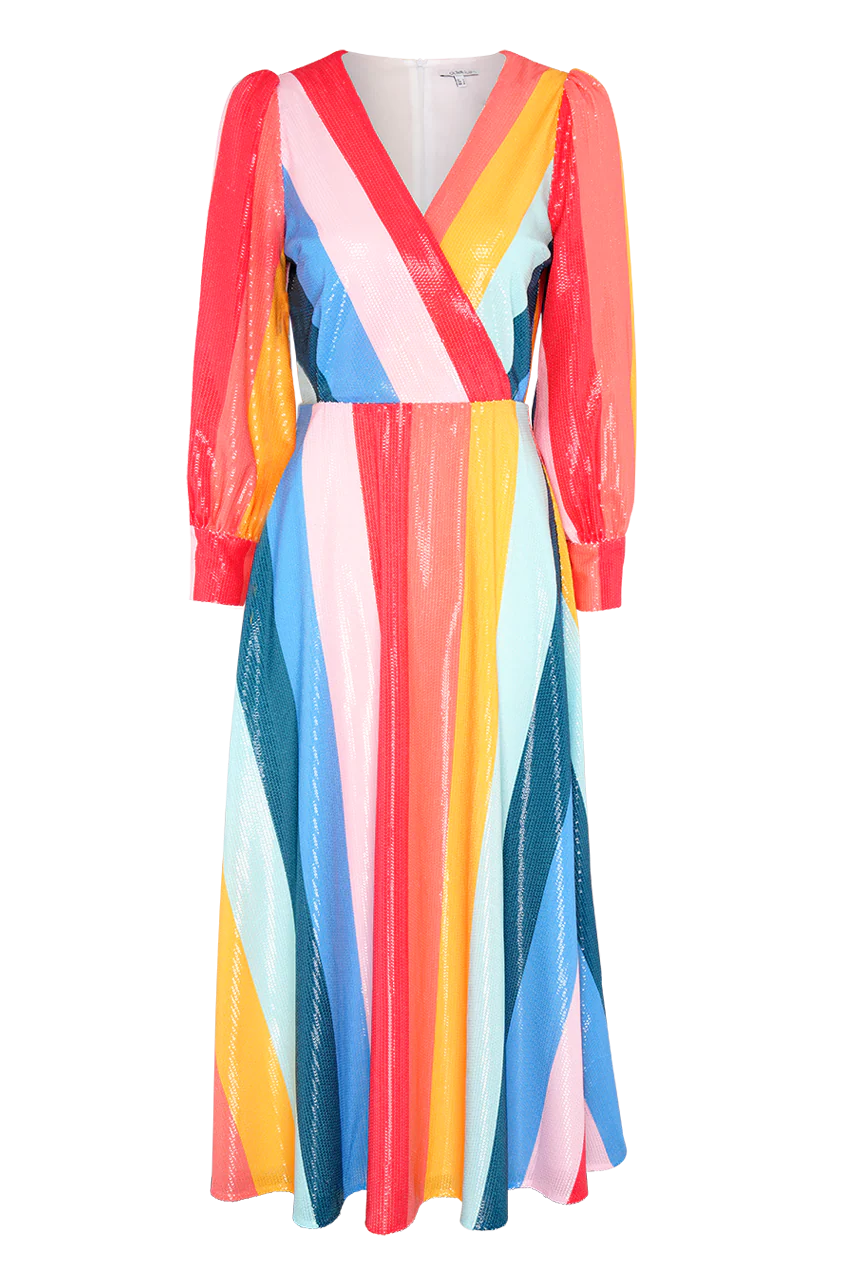 Taylor Multi Stripe Sequin Dress - Image 4