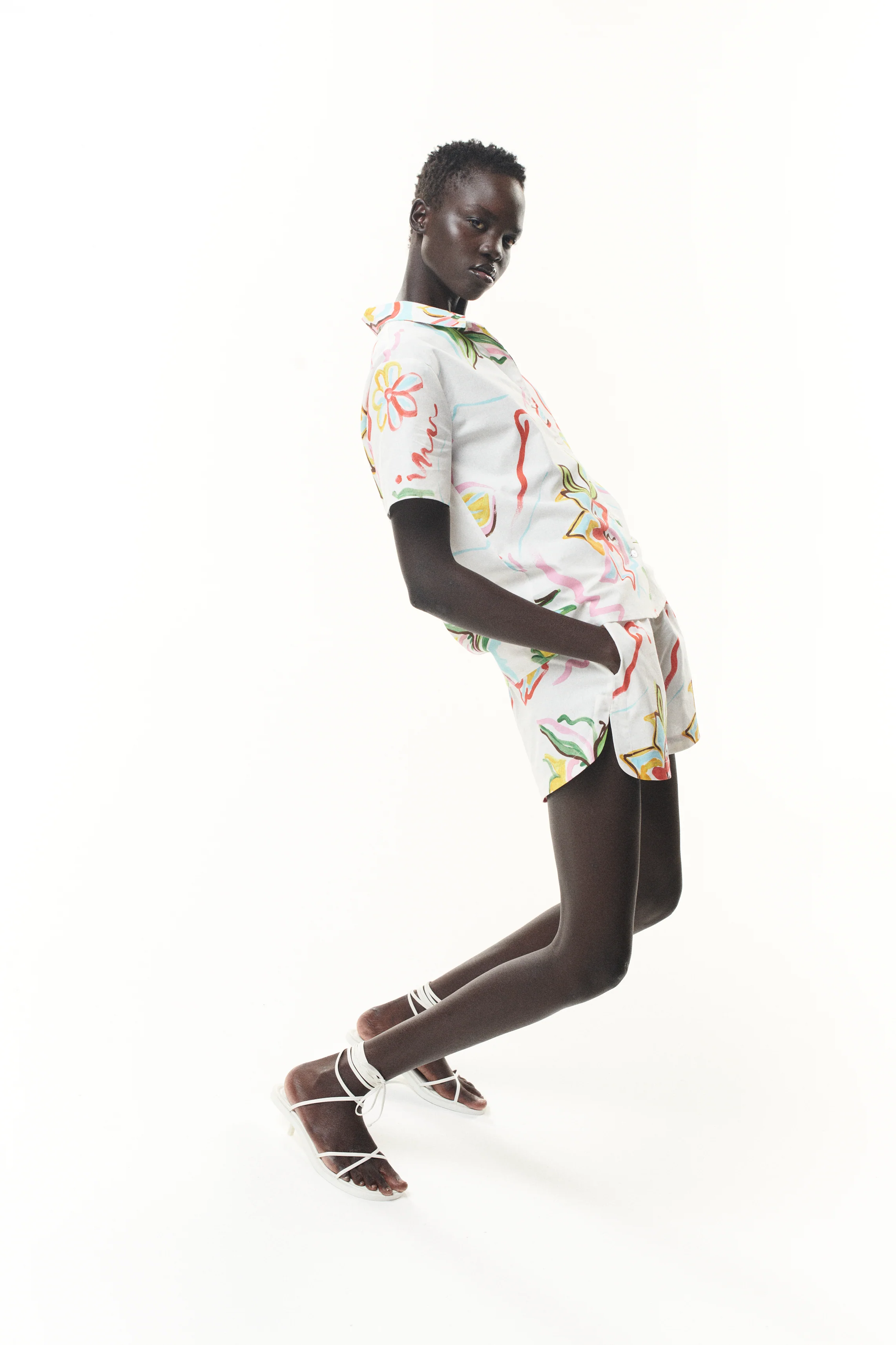 Taylor Painterly Floral Cotton Shorts - Image 6