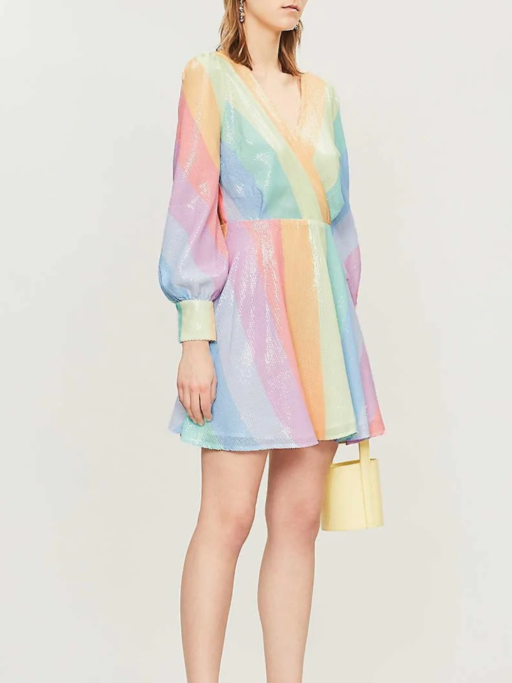 Taylor Pastel Multi Stripe Sequin Dress - Image 5