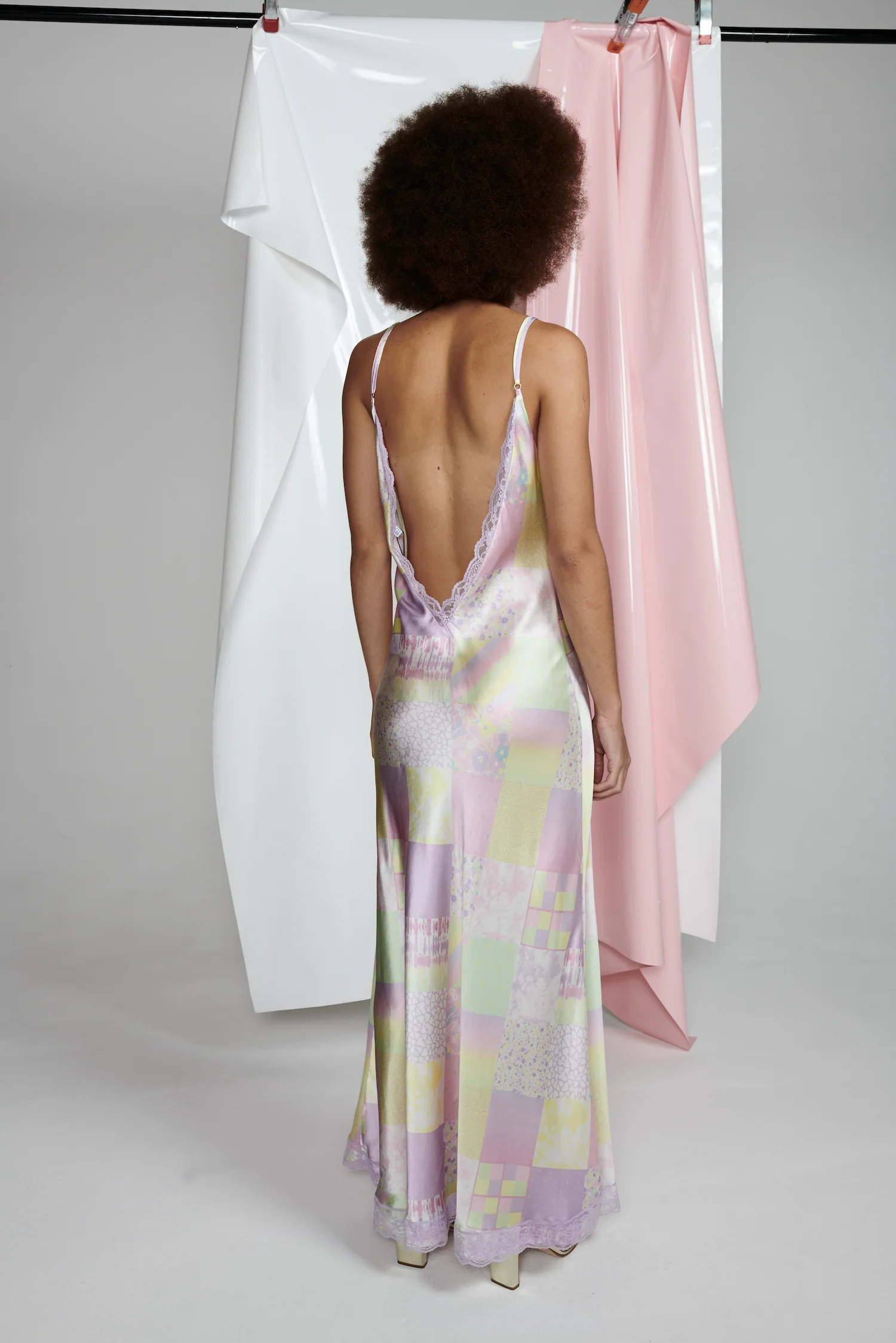 Veronica Light Patchwork Slip Dress - Image 3
