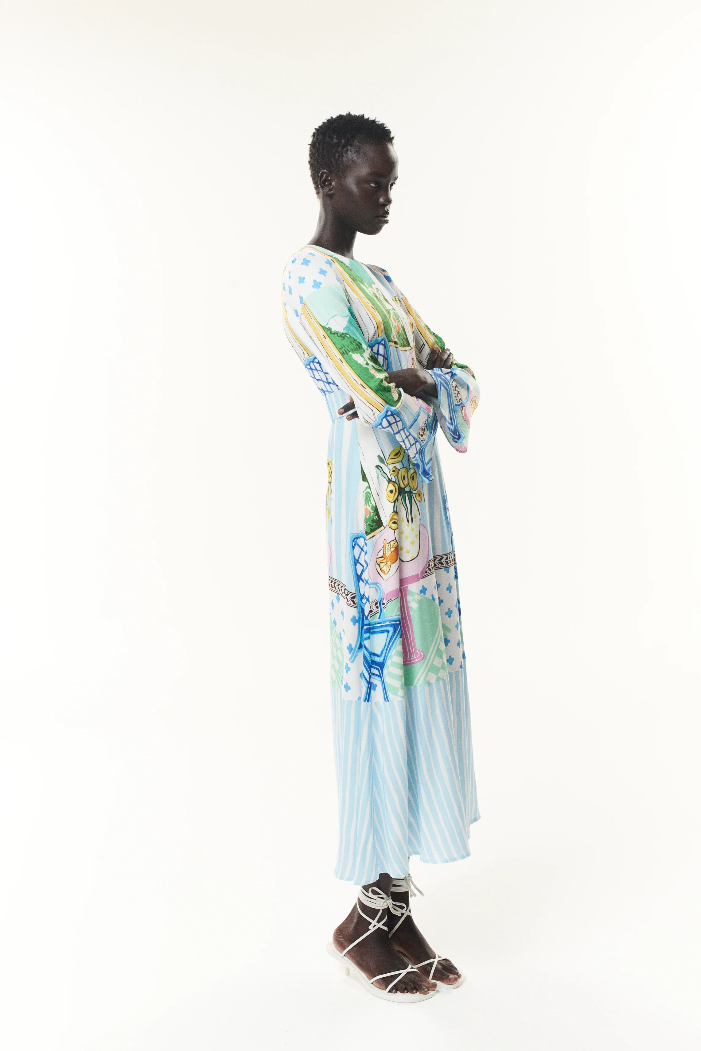 Zadie Scene Print Belted Midi Dress RENTAL - Image 4